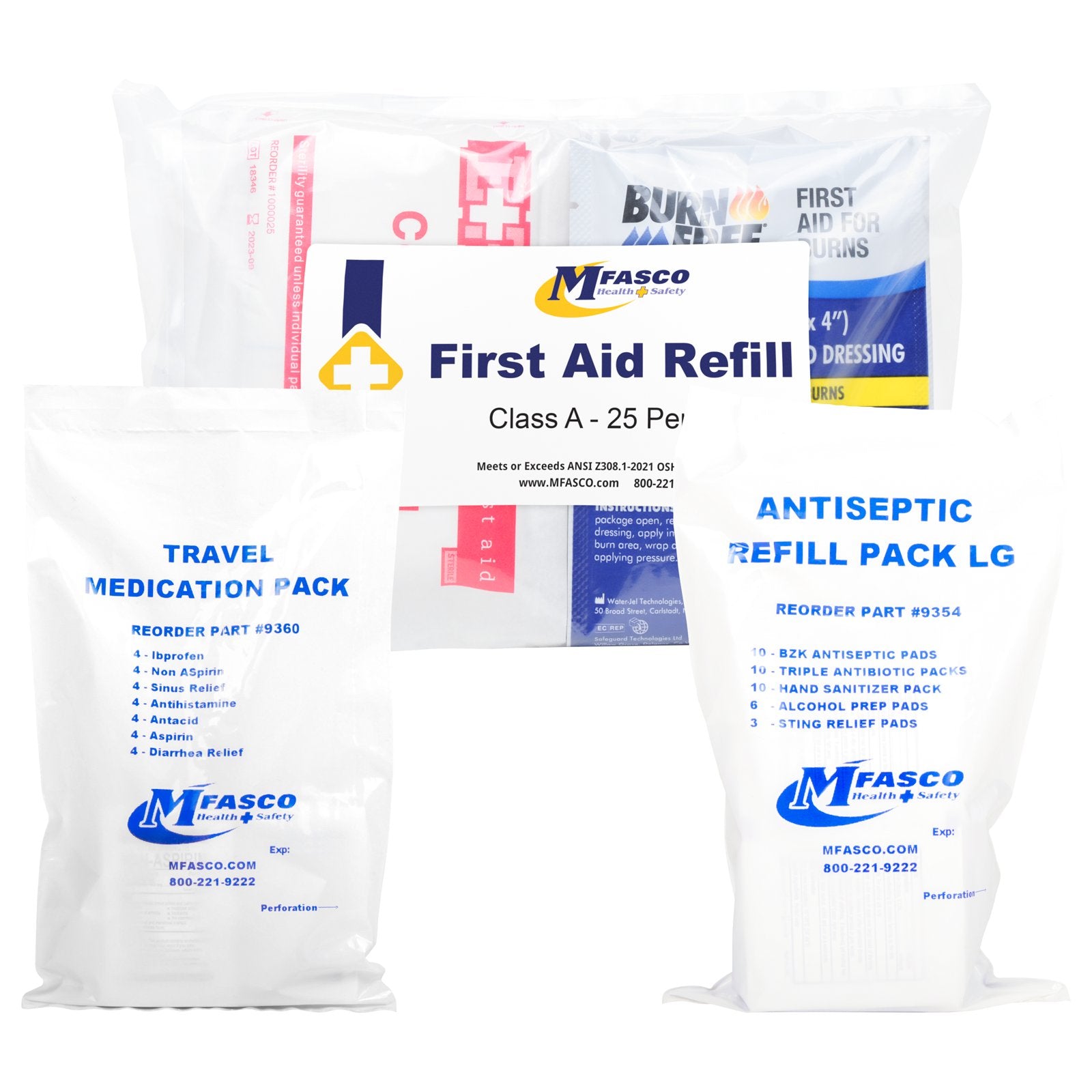 Complete First Aid Kit Refill Packs tagged "90 piece outdoor first