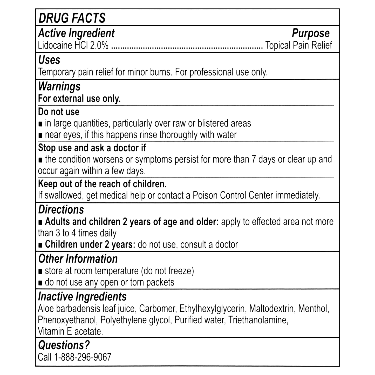 Burn Gel Packets Globe (144/Bx)