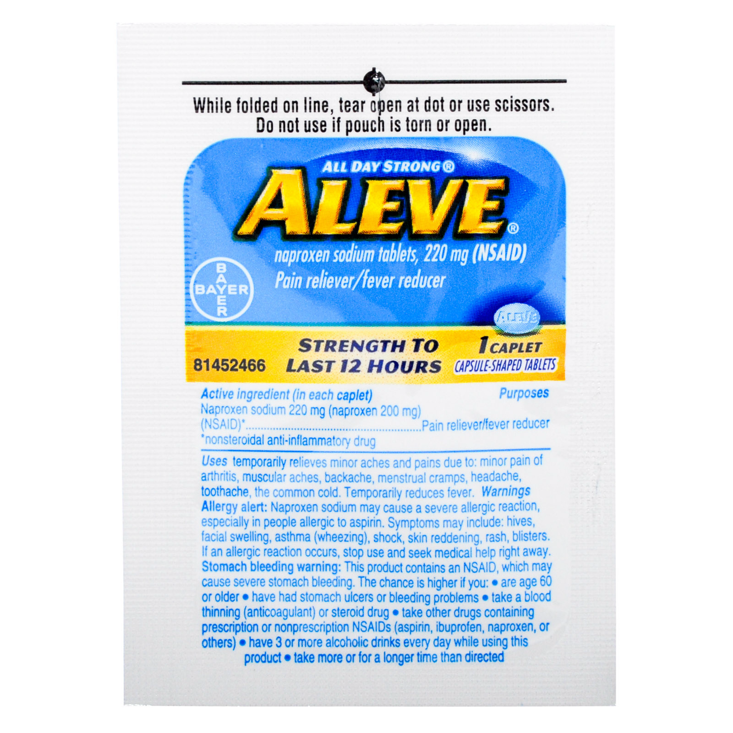 Aleve Pain Reliever 50 X 1