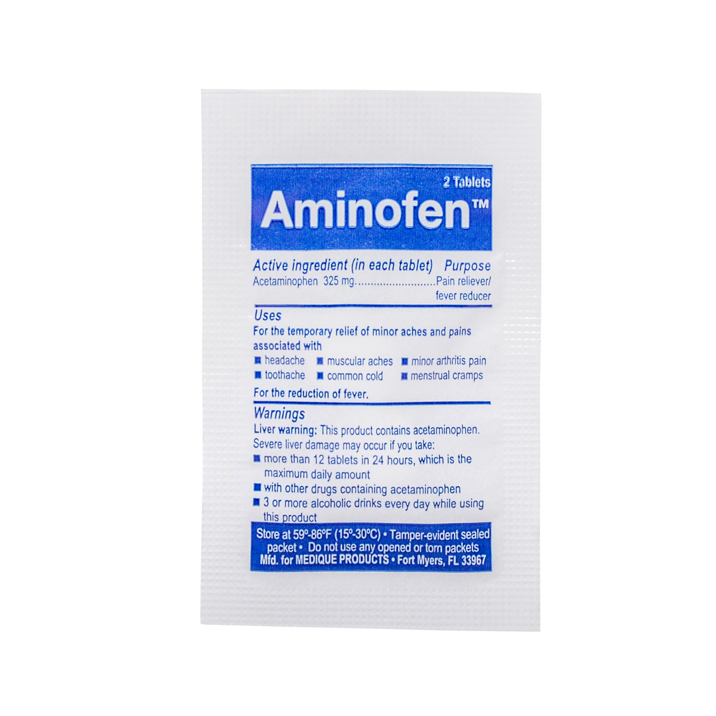 Dover Aminophen Non Aspirin 250 X 2