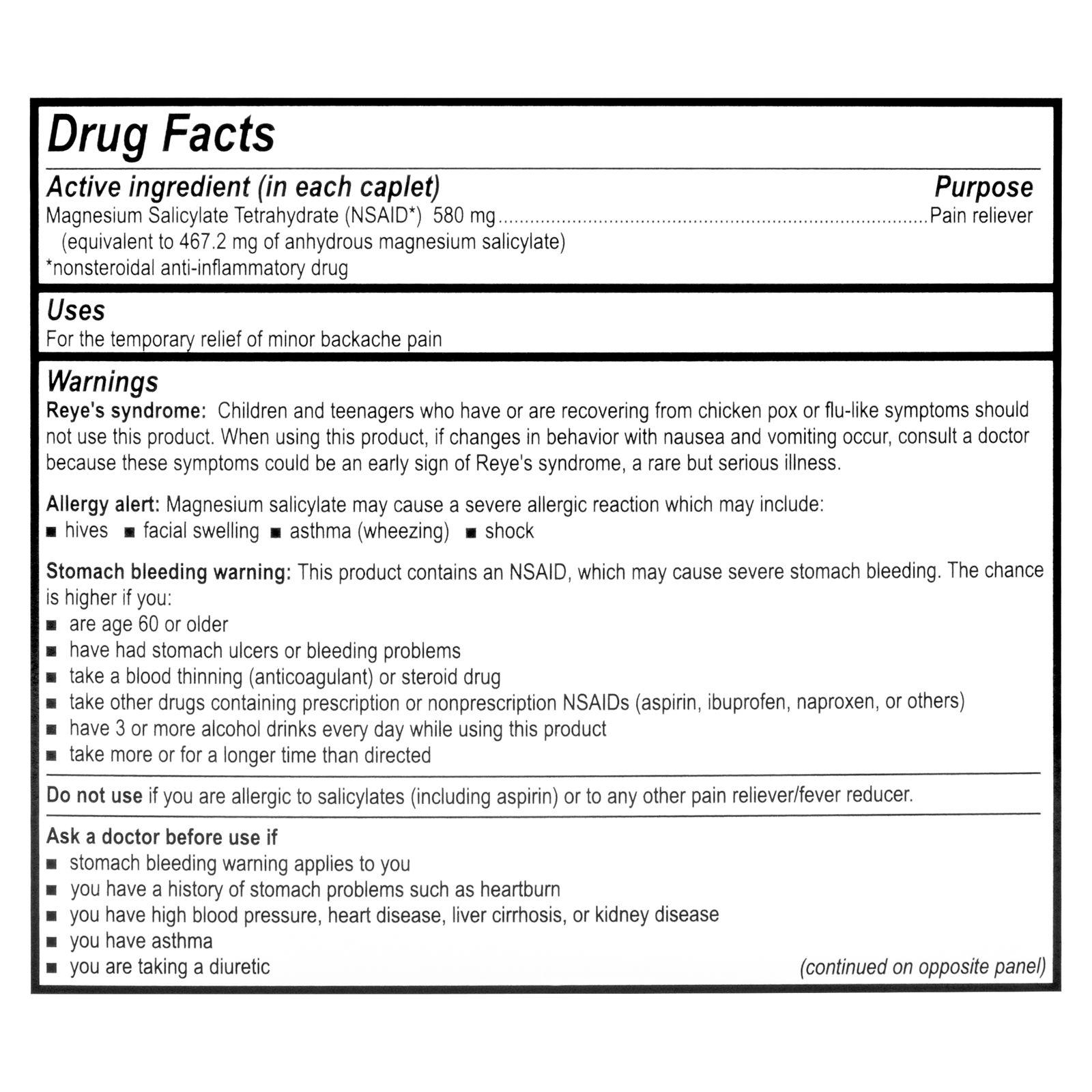 Back Pain Relief Caplets (40x2)