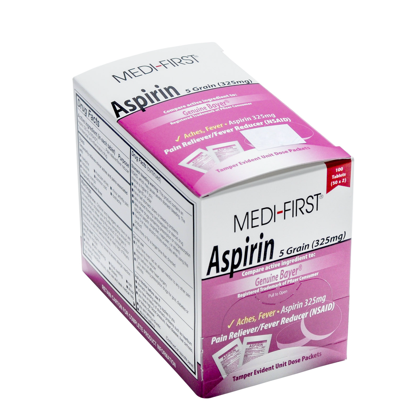 Medifirst Aspirin Pain Relief Tablet Packets