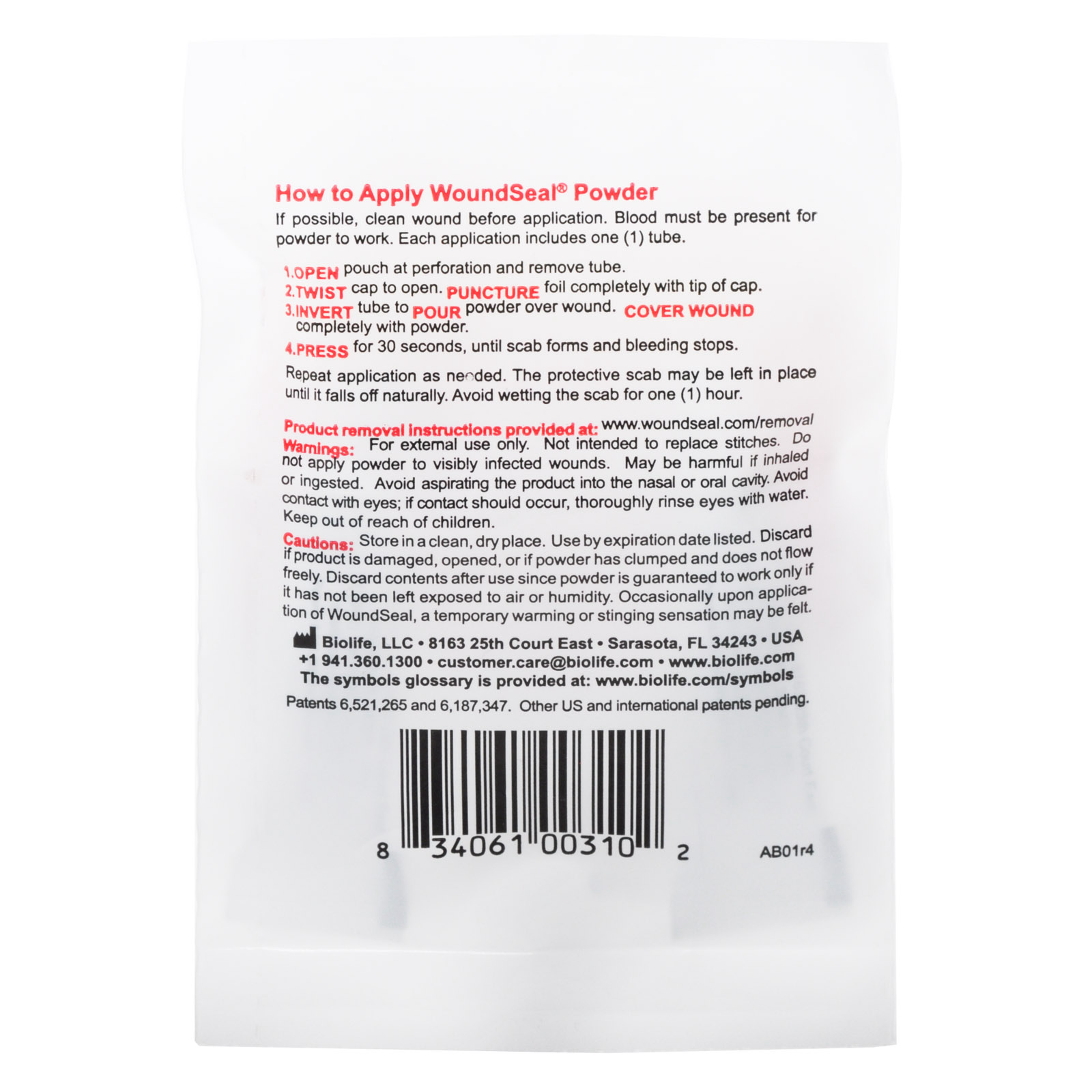 Qr Wound Seal Powder Bandage 2/pkg