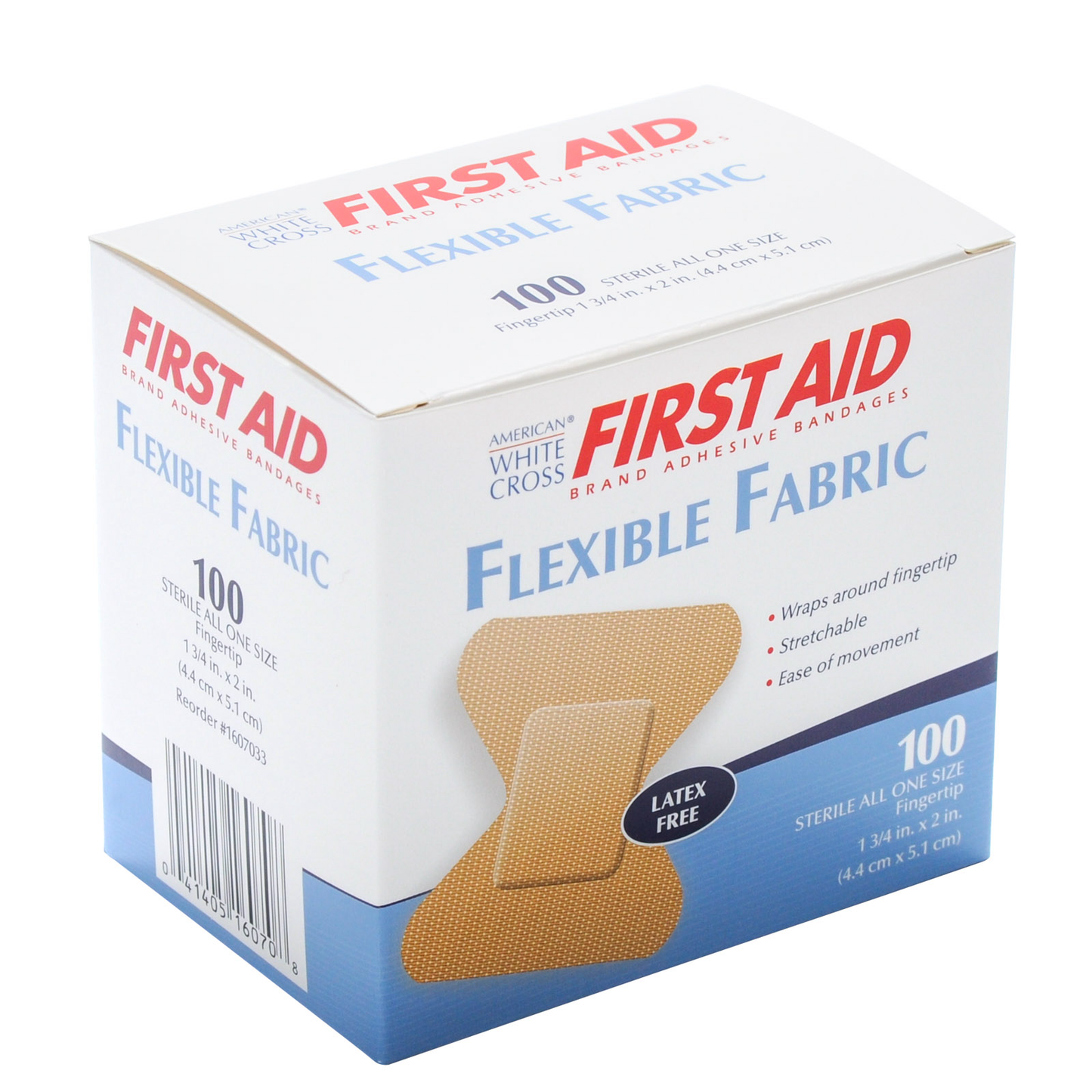 Bandage Fabric Fingertip Small White Cross Brand 100/box