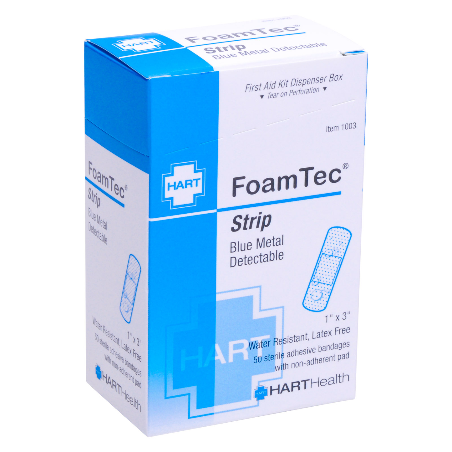 Blue Detectable Foam Bandages 1x3 (50/Bx)
