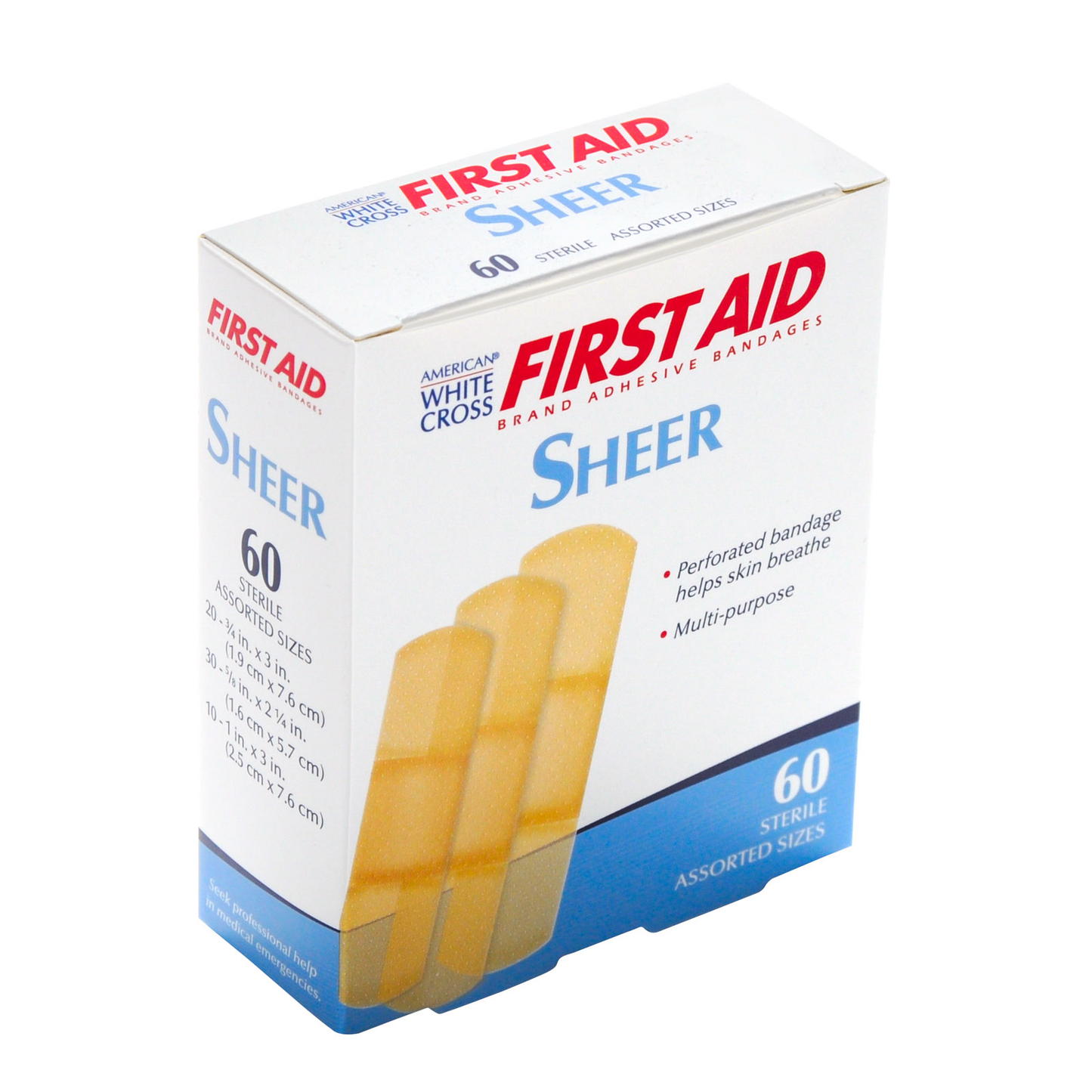 Sheer Plastic Assorted Bandages (60/Bx)