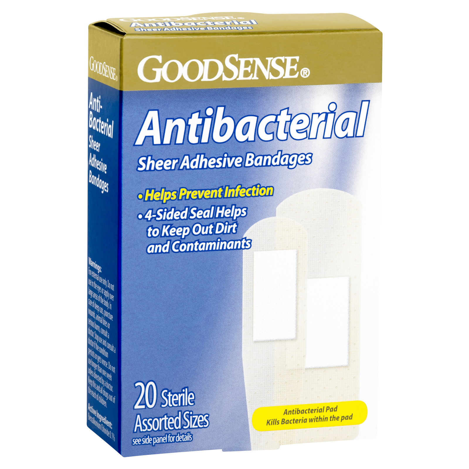 Antibacterial Bandages Assorted (20/Bx)