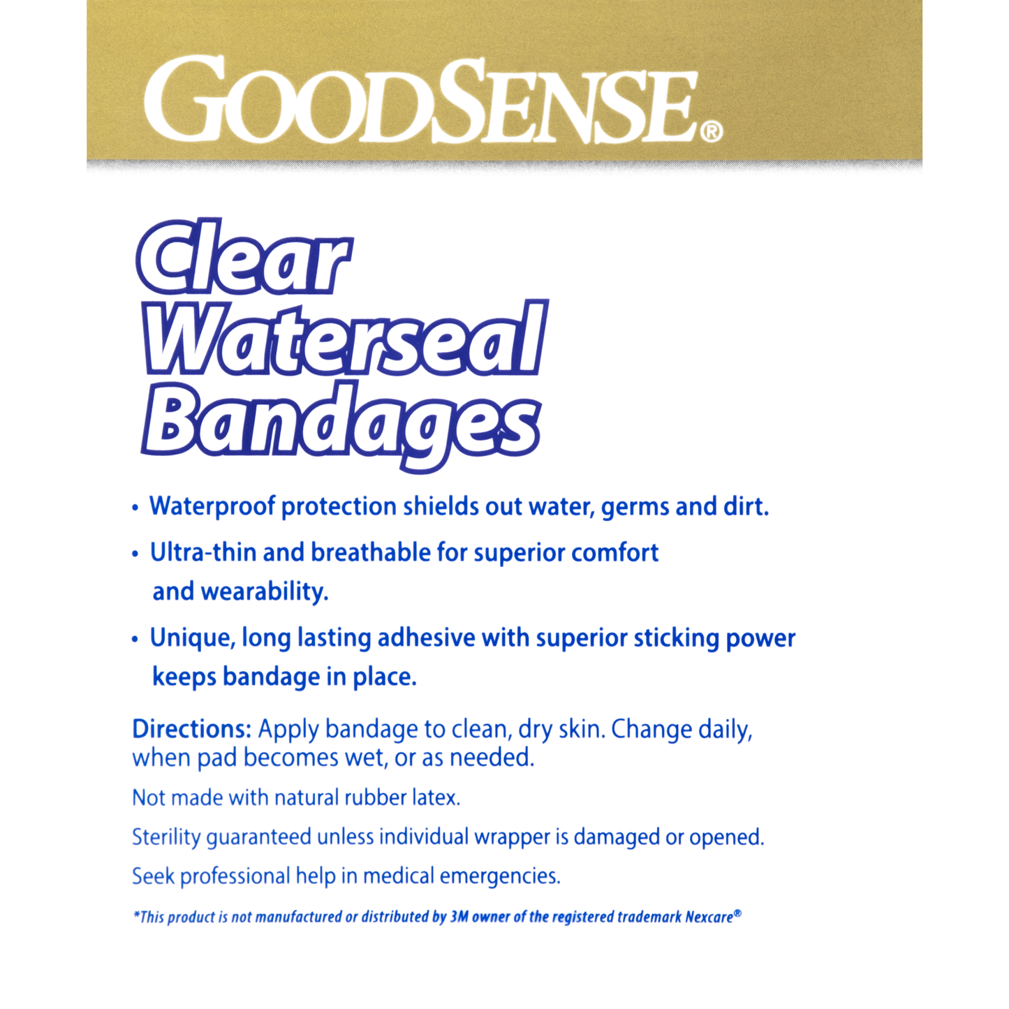Waterseal Bandages Clear Assorted (20/Bx)