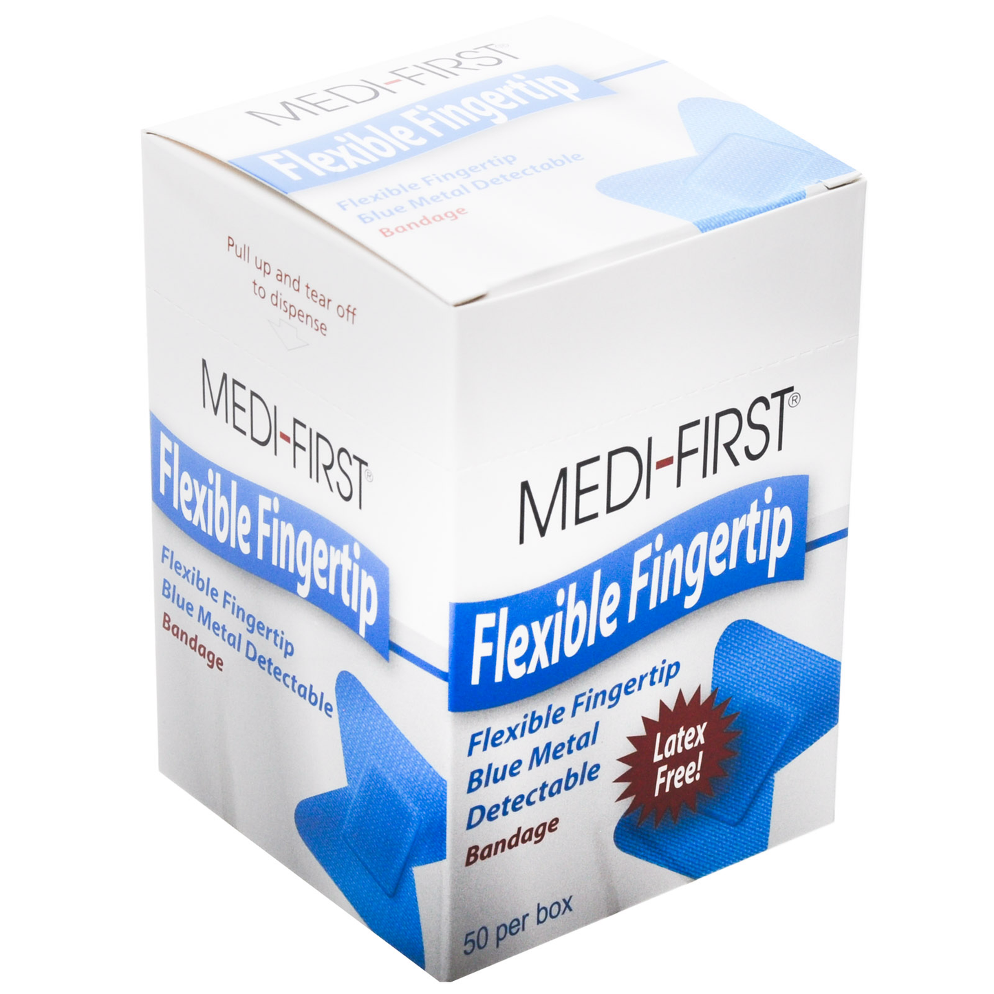 Medique Blue Metal Detectable Woven Fingertip Bandages 50/box