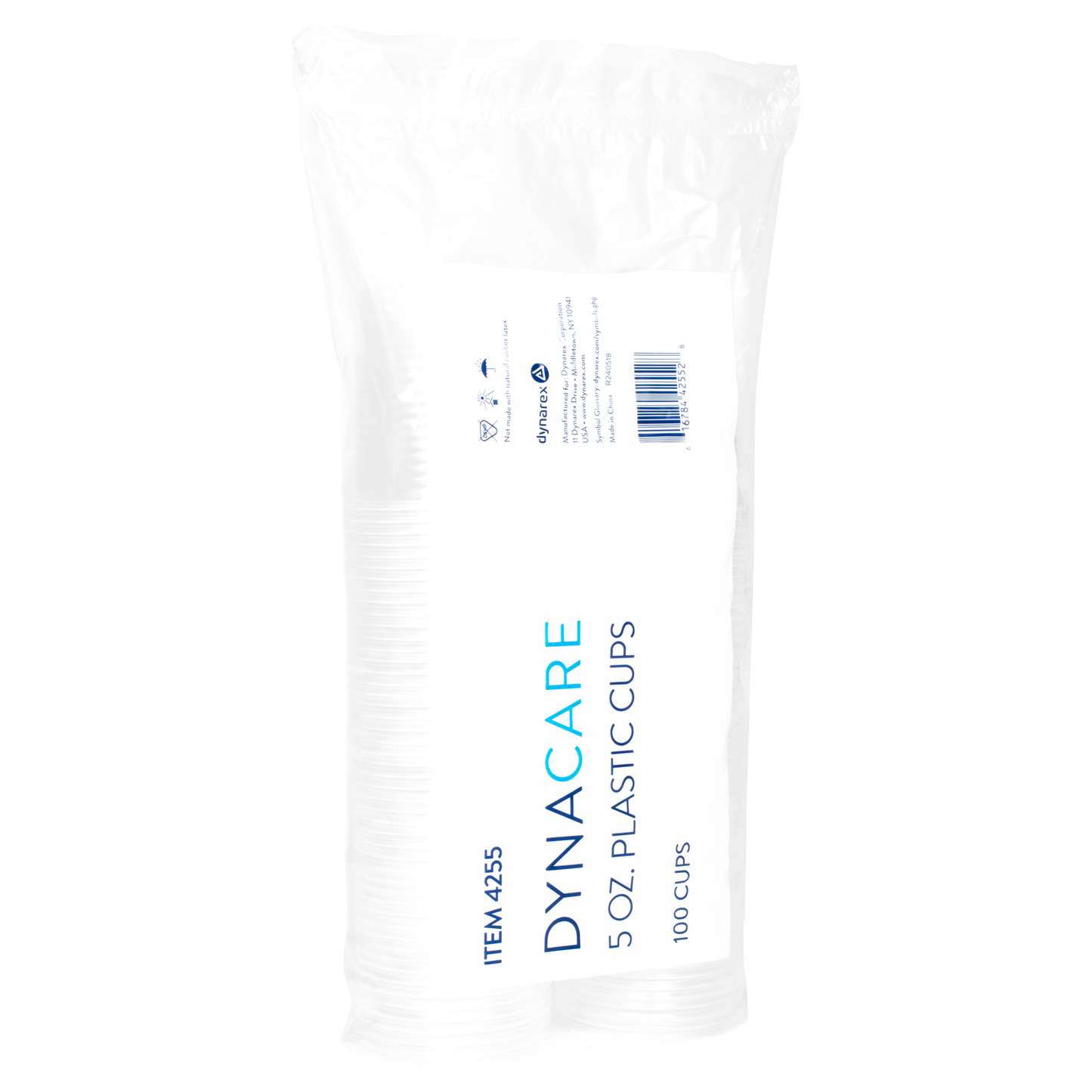 Ribbed White Plastic Disposable Patient Cups 100/pkg 5 Oz