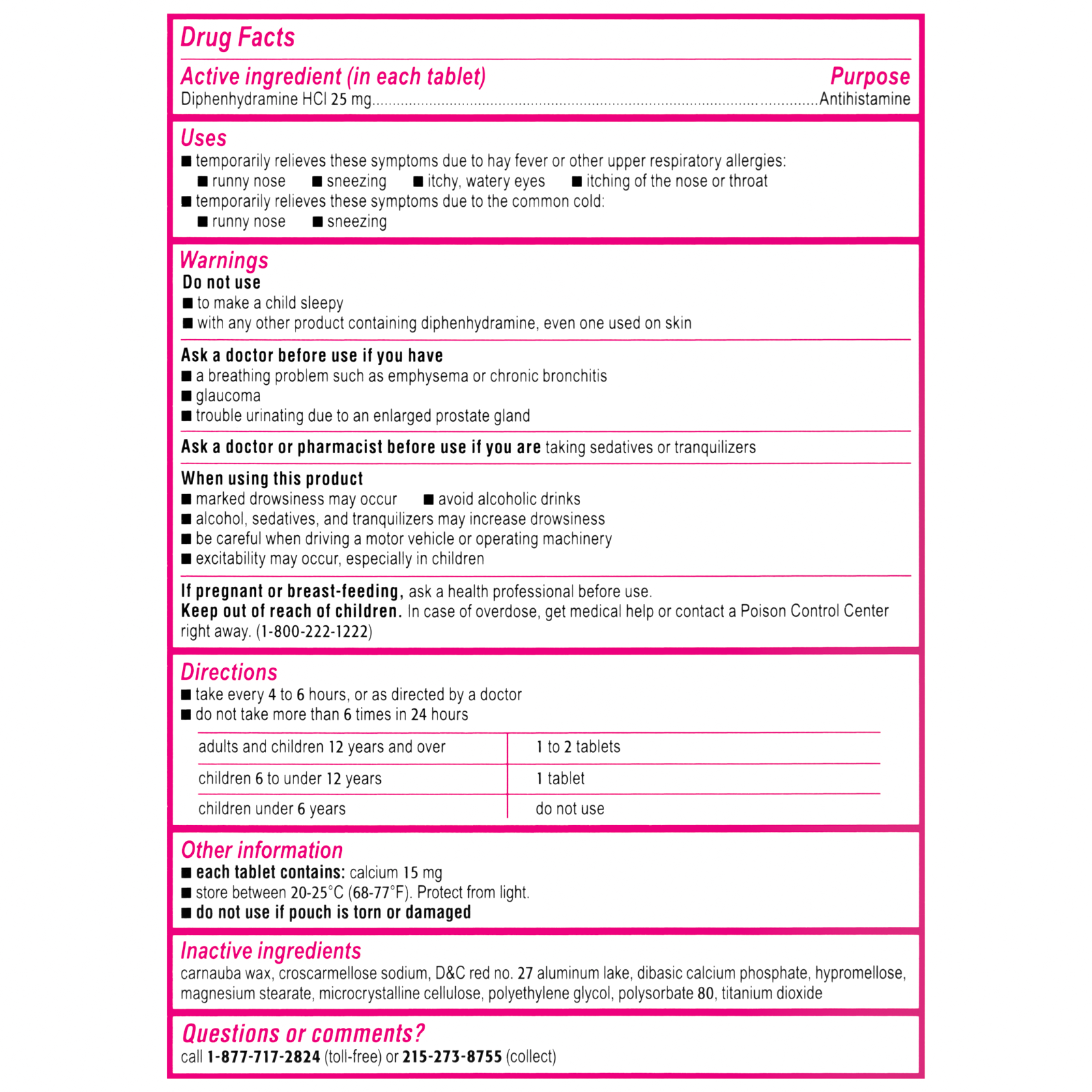 Benadryl Unit Dose (60/Bx)
