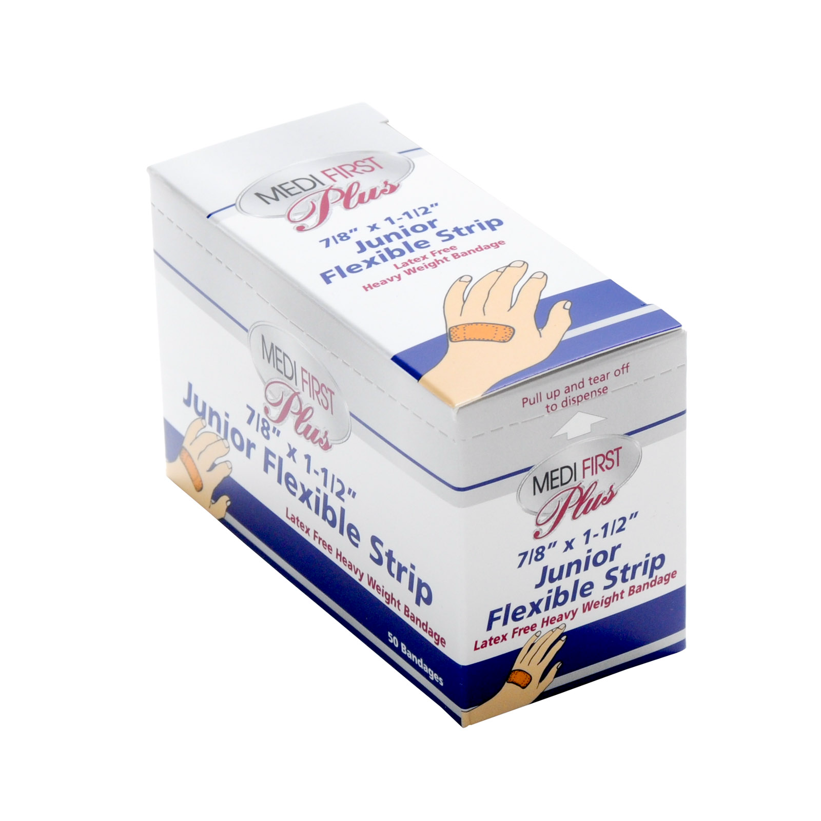 Medifirst Heavy Weight Junior Bandage Strips 7/8 x 1 1/2  50/box