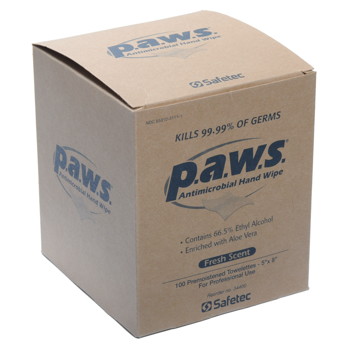 Paws Antimicrobial Disinfectant Hand Wipe 100/box