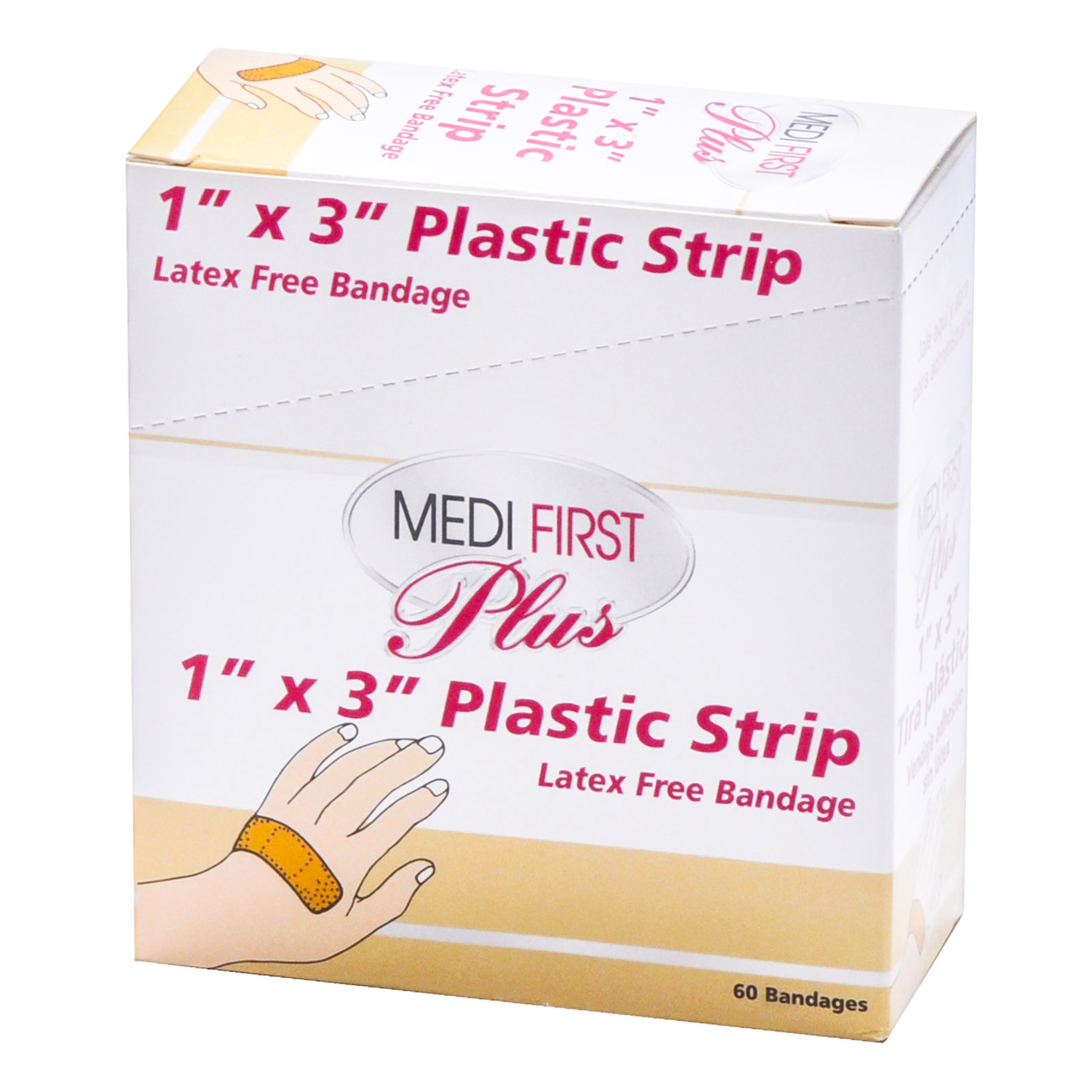 Adhesive Bandages Medifirst 1" x 3" Plastic 60/box