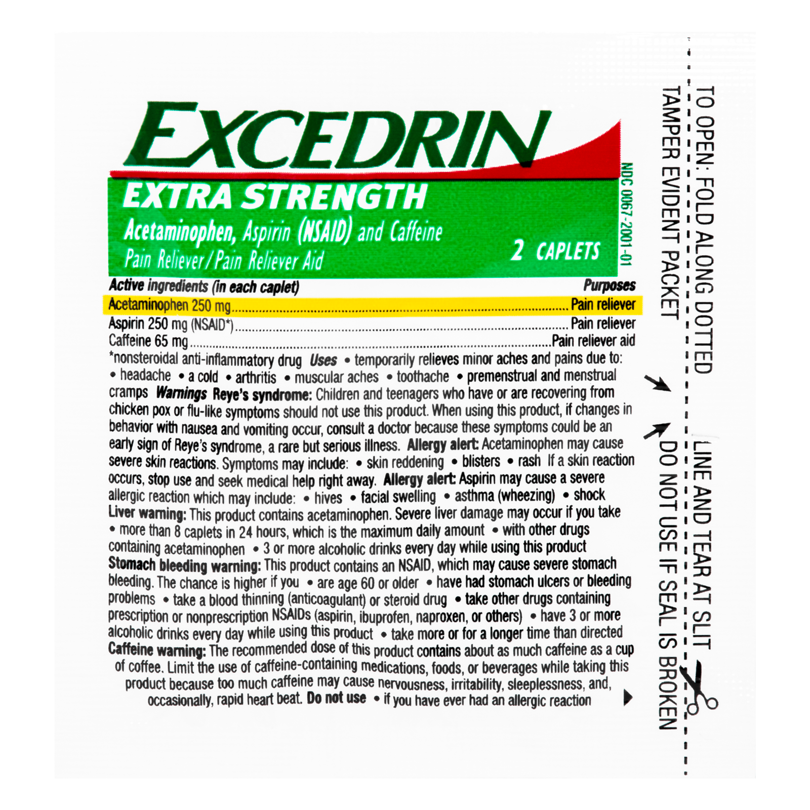 Excedrin Packets 25/Bx