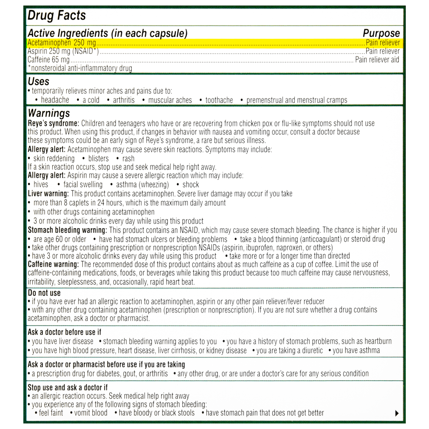 Excedrin Packets 25/Bx