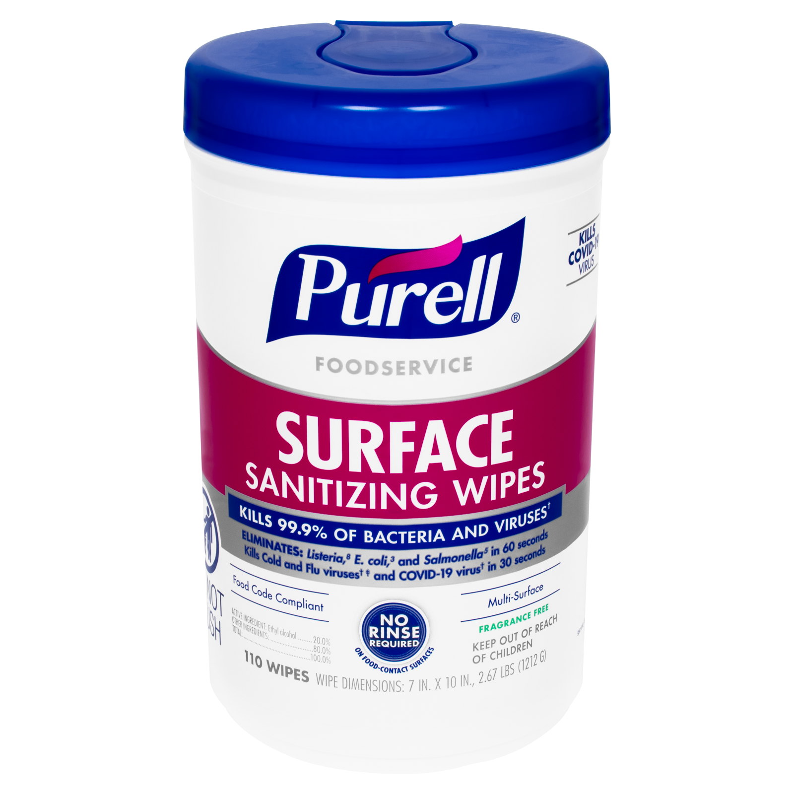 Purell Food Service Sanitizing Wipes 110/Cn