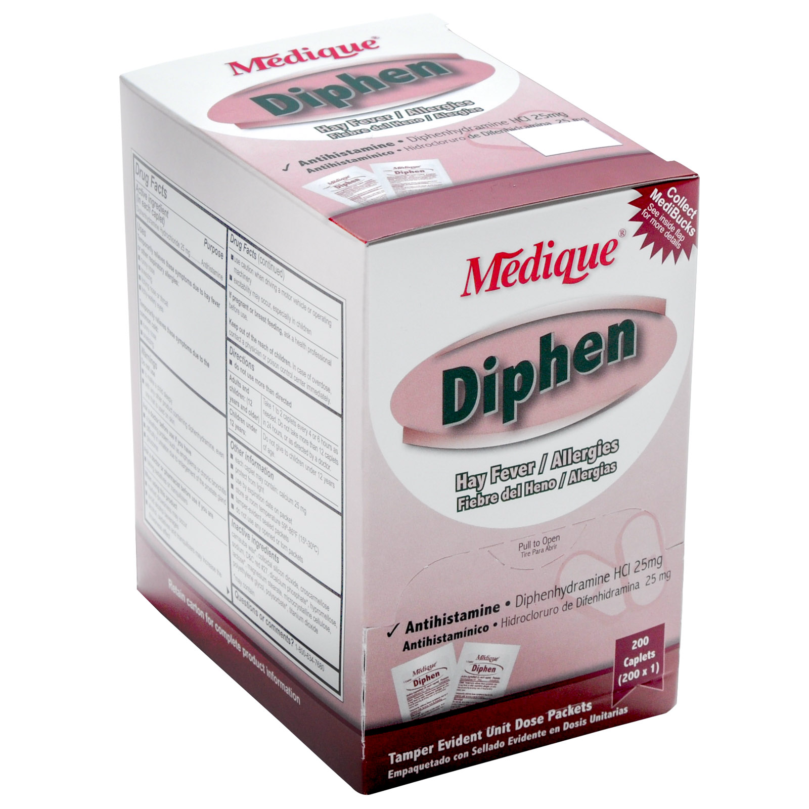 Medique Diphen Allergy Relief Caplets Industrial Packets 200