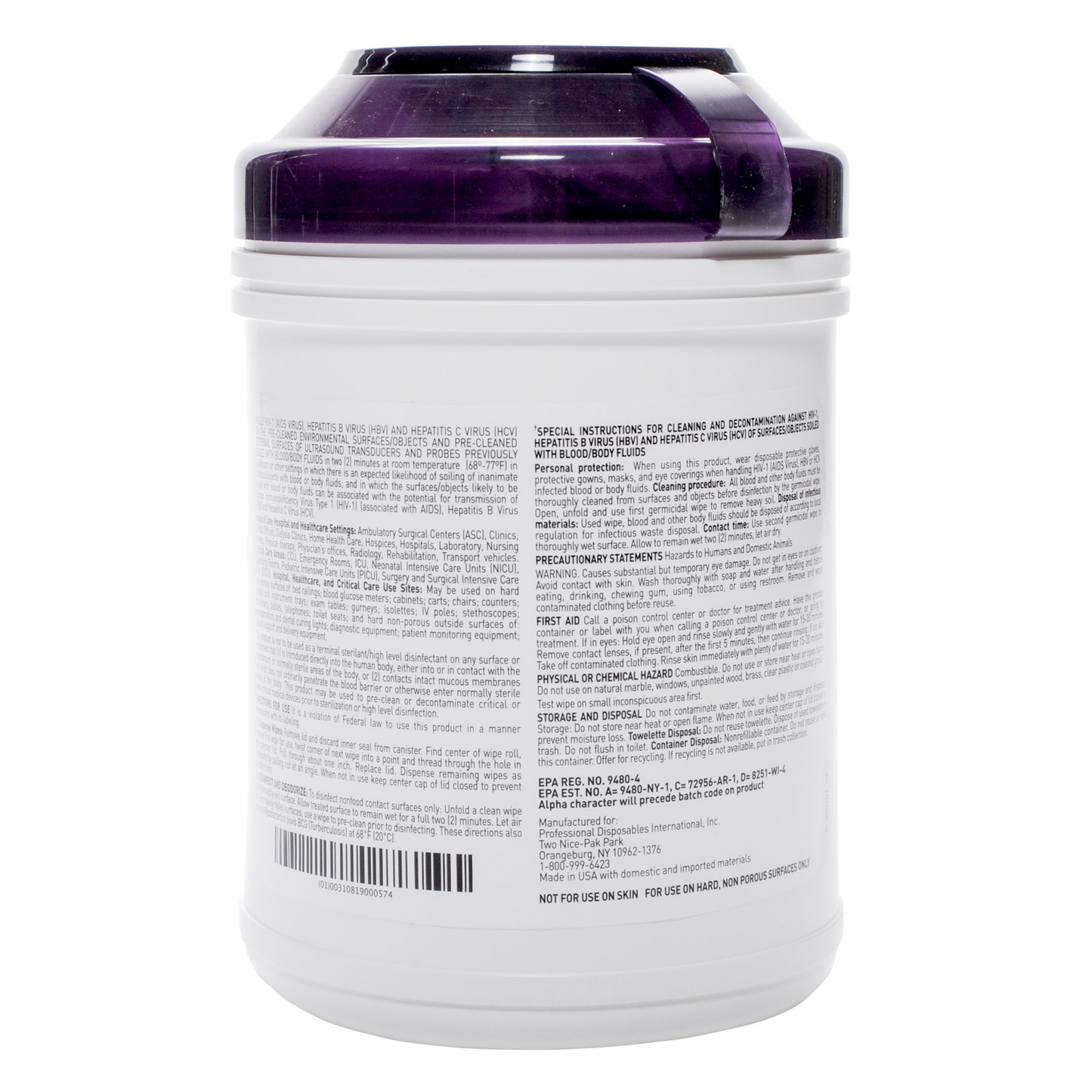 Super Sani Cloth Germicidal Disinfectant Surface Wipe 160/tub