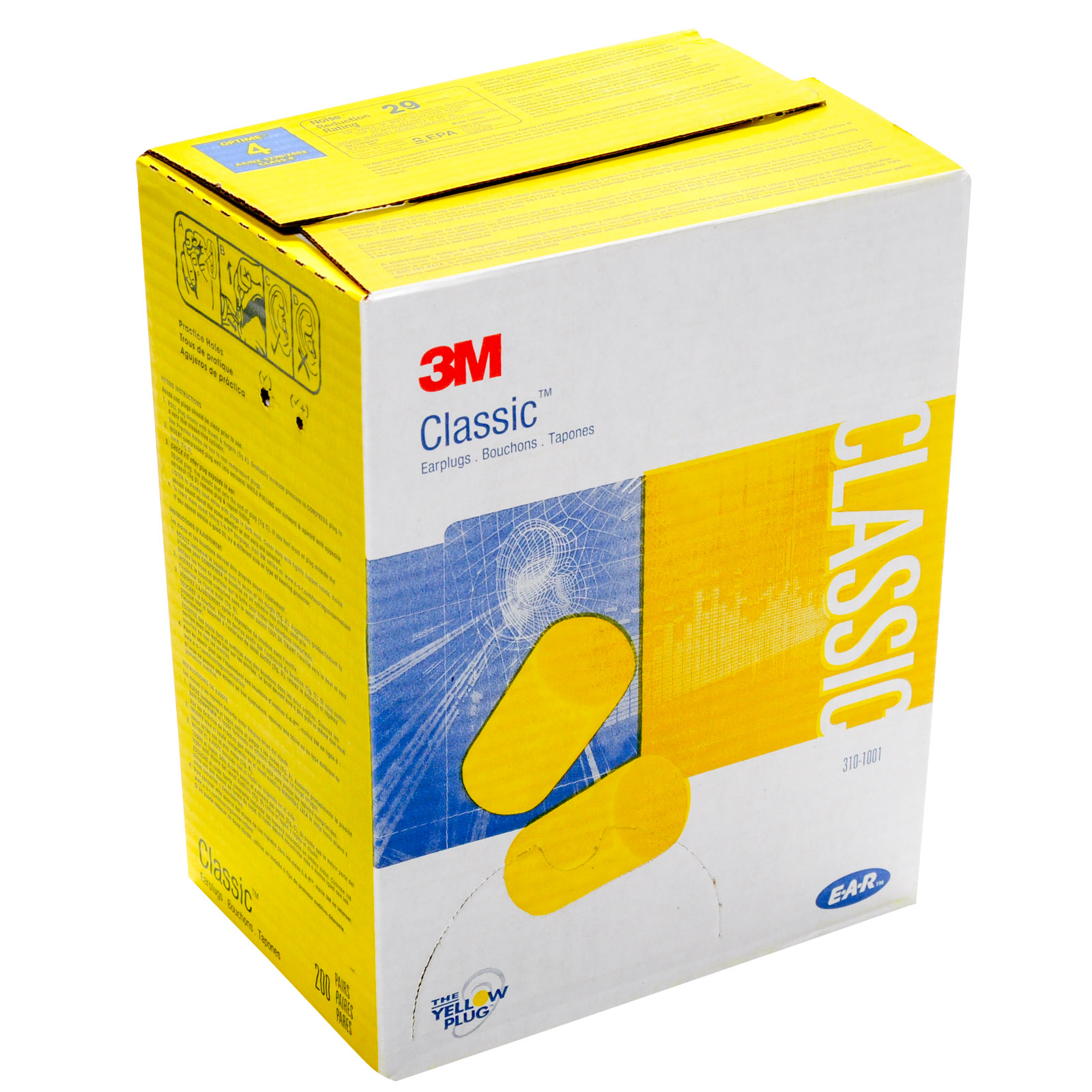 E A R Yellow Foam Ear Plugs No Cord 200 Pillow Packs-test