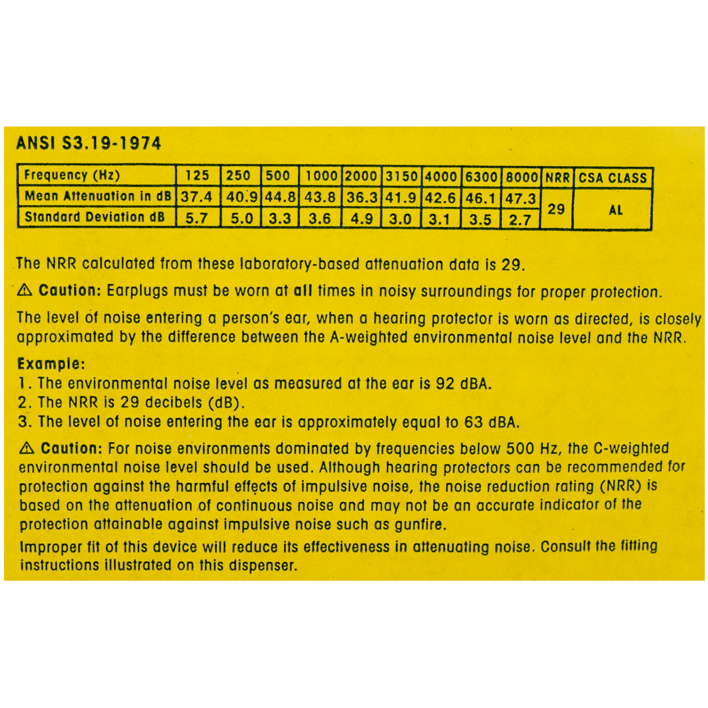 E A R Yellow Foam Ear Plugs No Cord 200 Pillow Packs-test