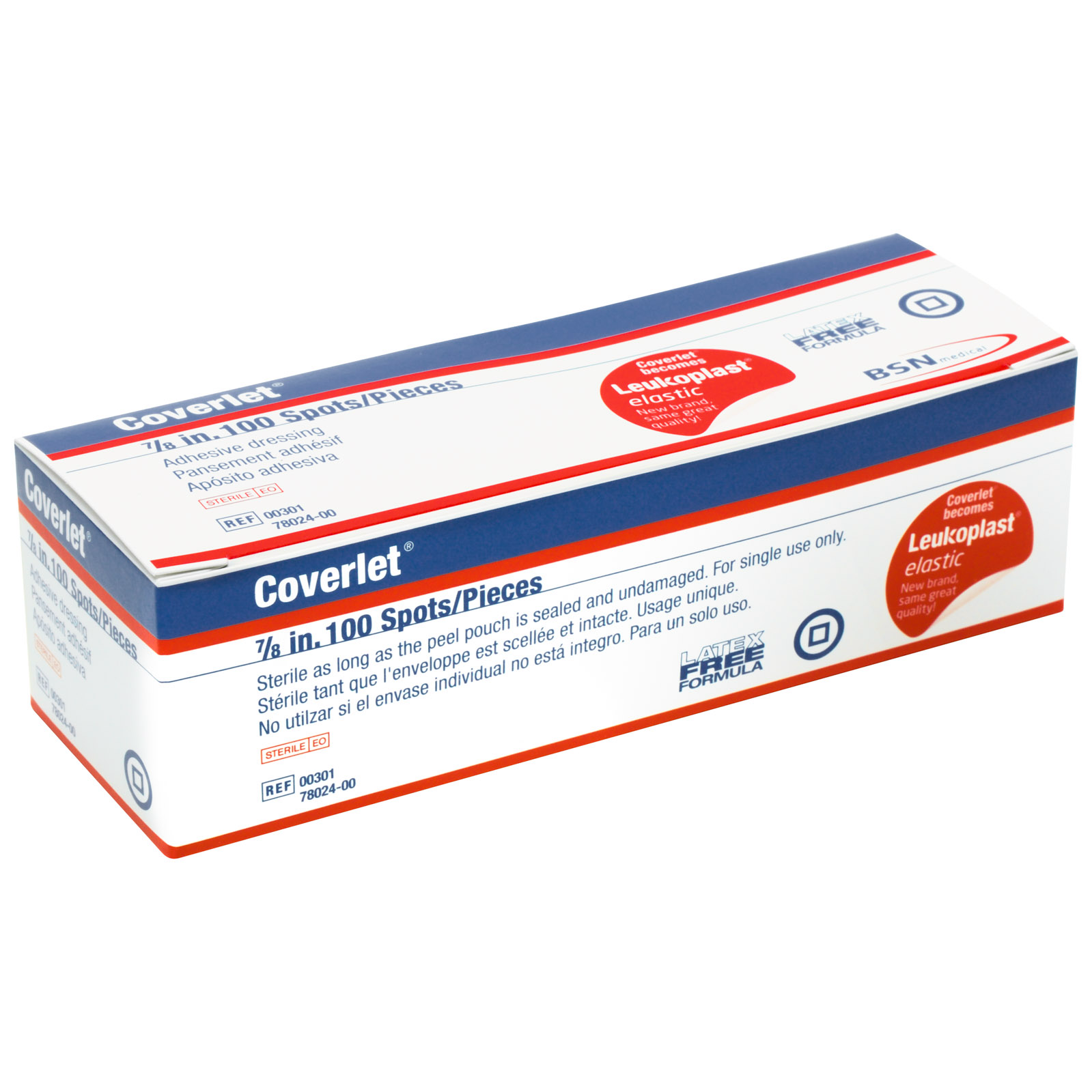 Coverlet Hospital Grade Fabric Round Bandage 7/8 100/box