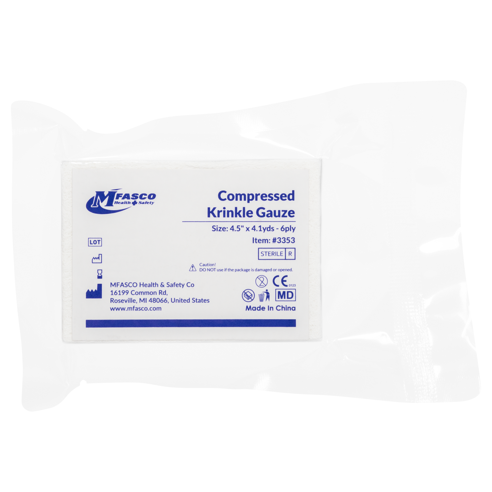 Compressed Krinkle Gauze Dynarex 4 Inch Each
