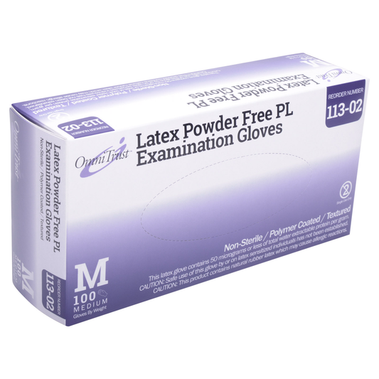 Latex Powder Free Medical Exam Gloves Omnitrust 100/box