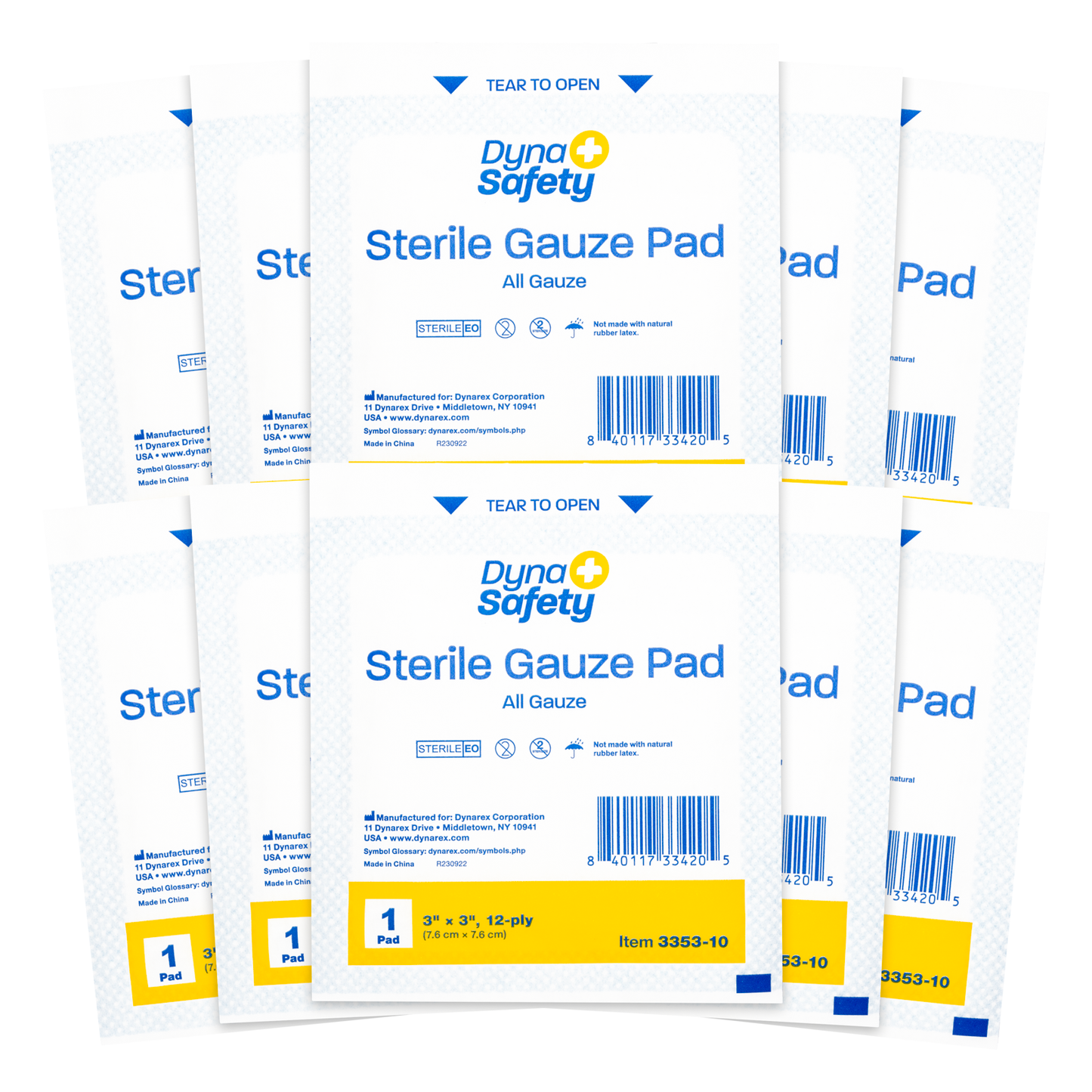 Dynasafety Gauze Pads 3x3 Sterile (10/Bx)