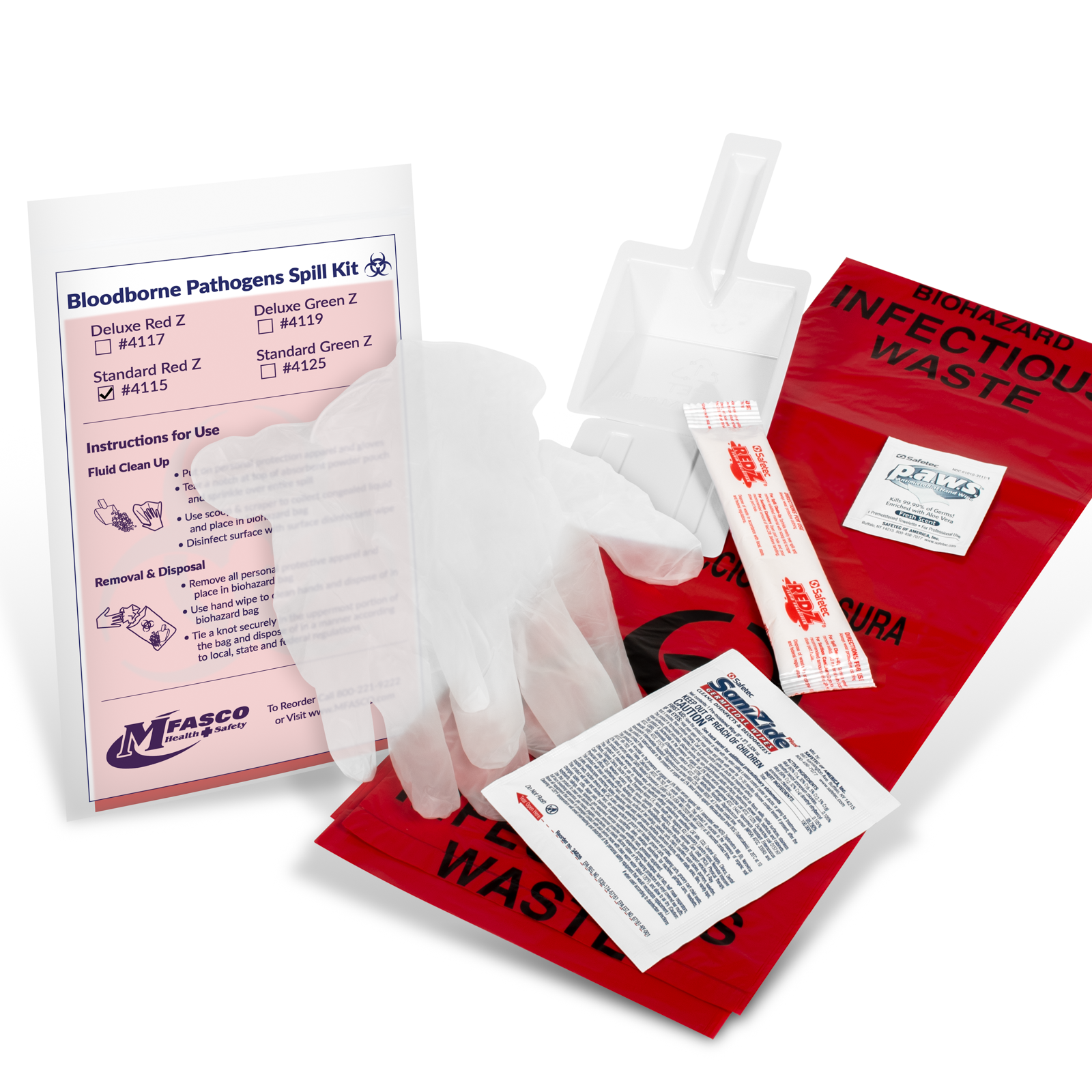 BIOHAZARD グッズセット（９点） Biohazard Spill Clean Up Kit Red Z | MFASCO Health & Safety