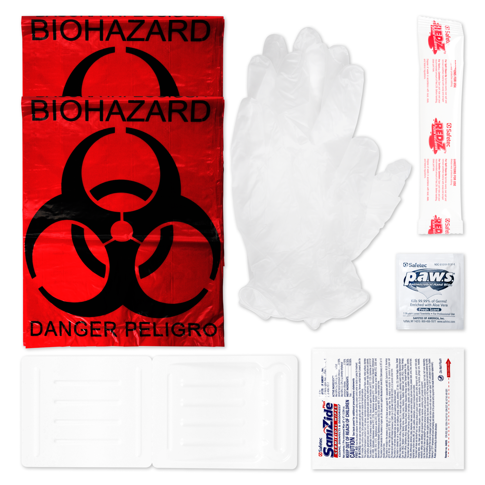 Biohazard Fluid Clean Up Kit W/Red Z