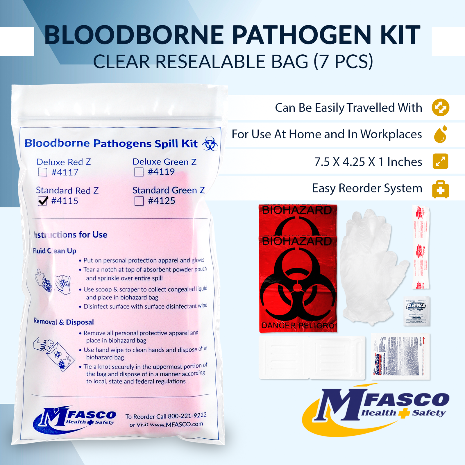 Biohazard Fluid Clean Up Kit W/Red Z