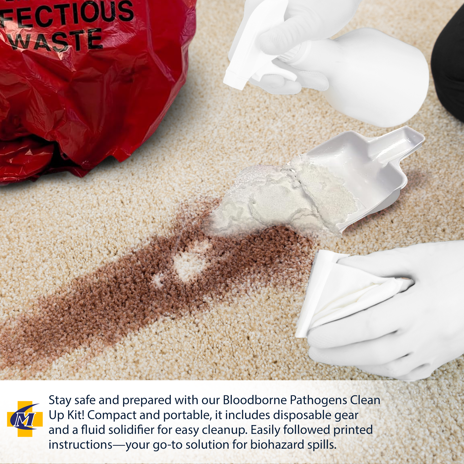 Biohazard Fluid Clean Up Kit W/Red Z