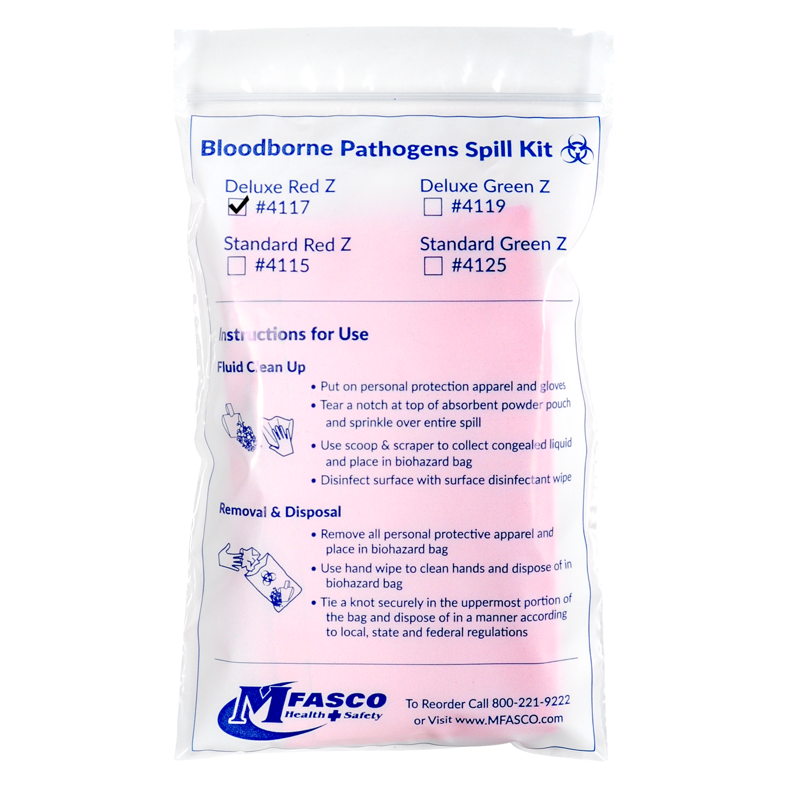 Biohazard Fluid Clean Up Kit Deluxe