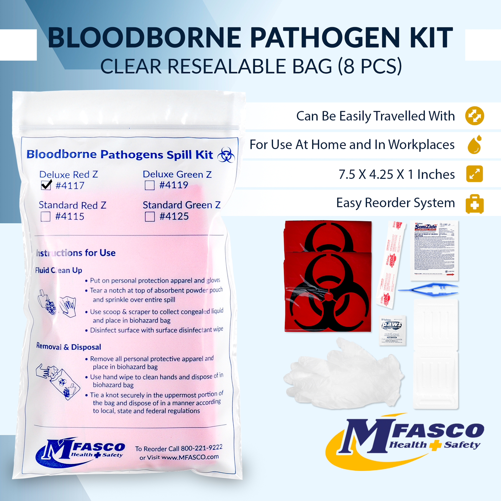 Biohazard Fluid Clean Up Kit Deluxe