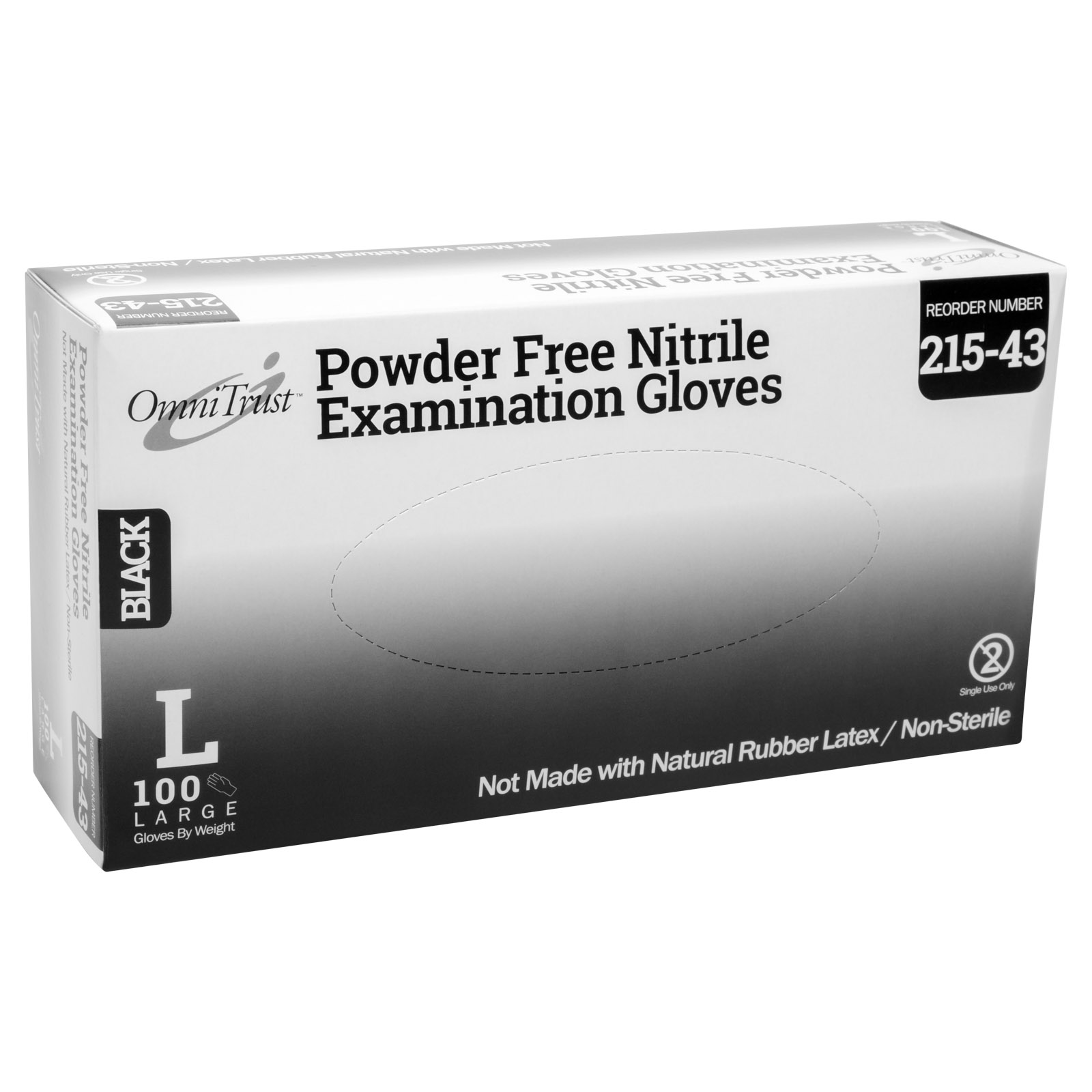 Black Nitrile Disposable Gloves Powder Free 100/box