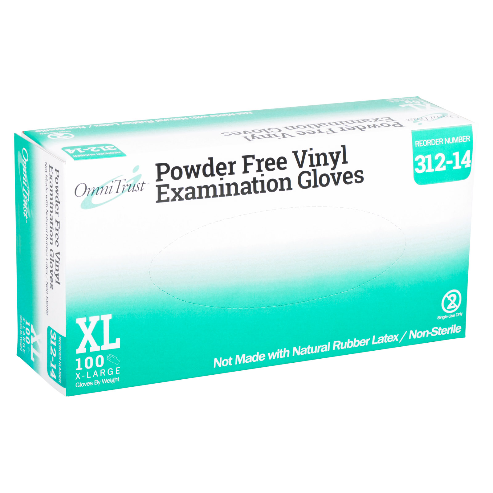 Omni Trust Vinyl Examination Gloves Powder Free (100/Bx)