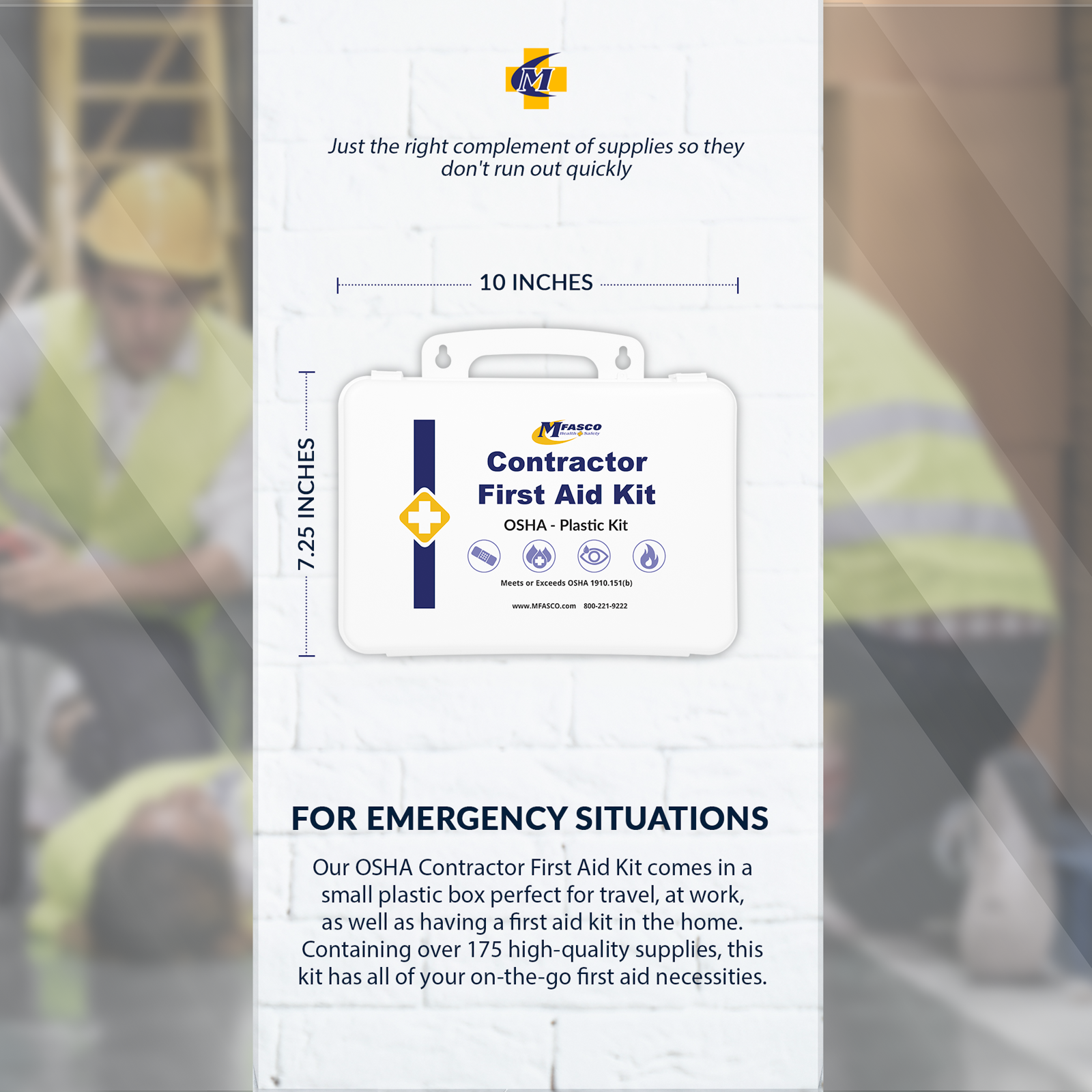 Contractors First Aid Kit Plastic Case