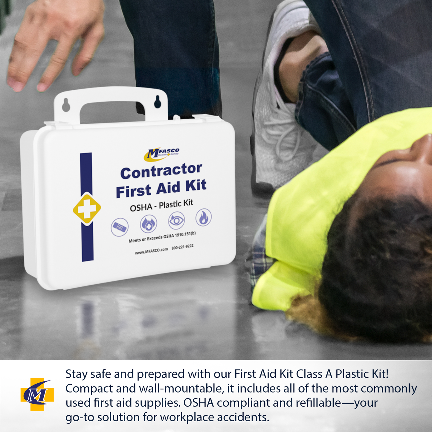 Contractors First Aid Kit Plastic Case