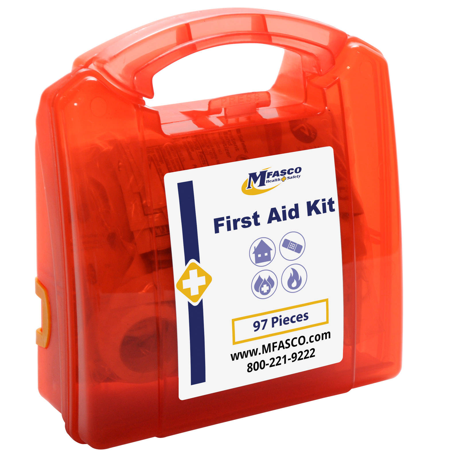 First Aid Kit 10 Person Red Plastic MFASCO