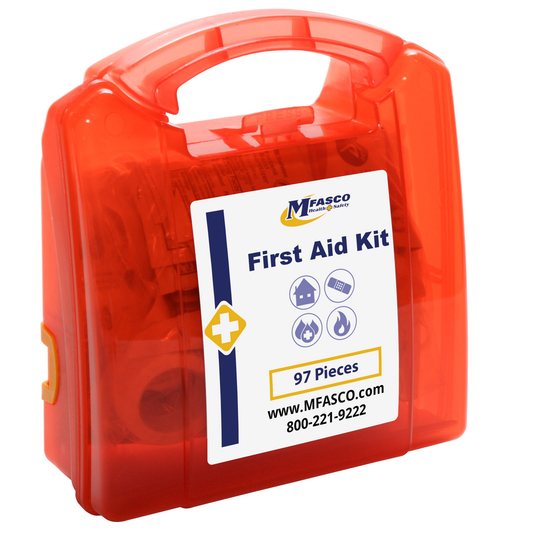 First Aid Kit 10 Person Red Plastic MFASCO