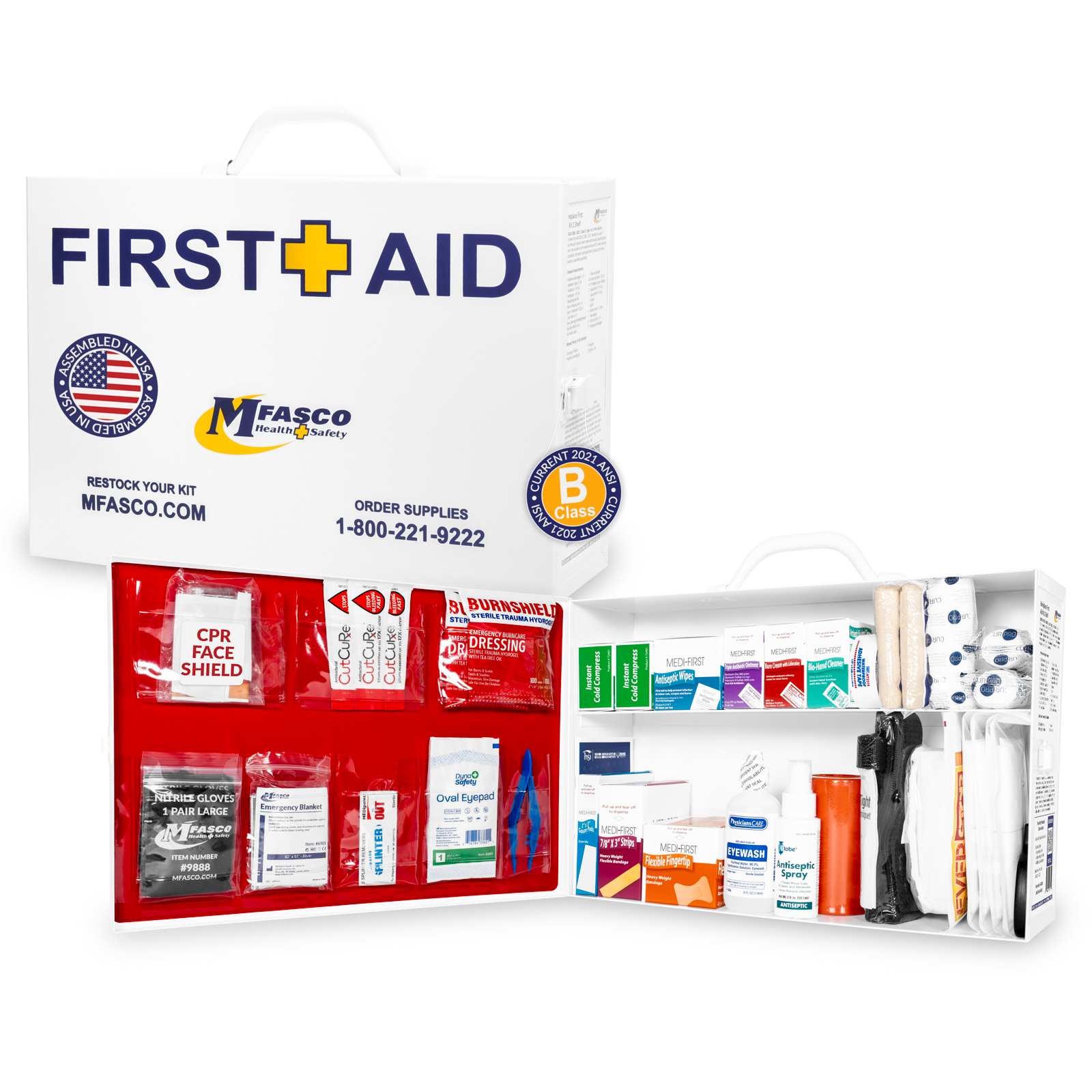 2 Shelf First Aid Kit Osha Fill W/Logo
