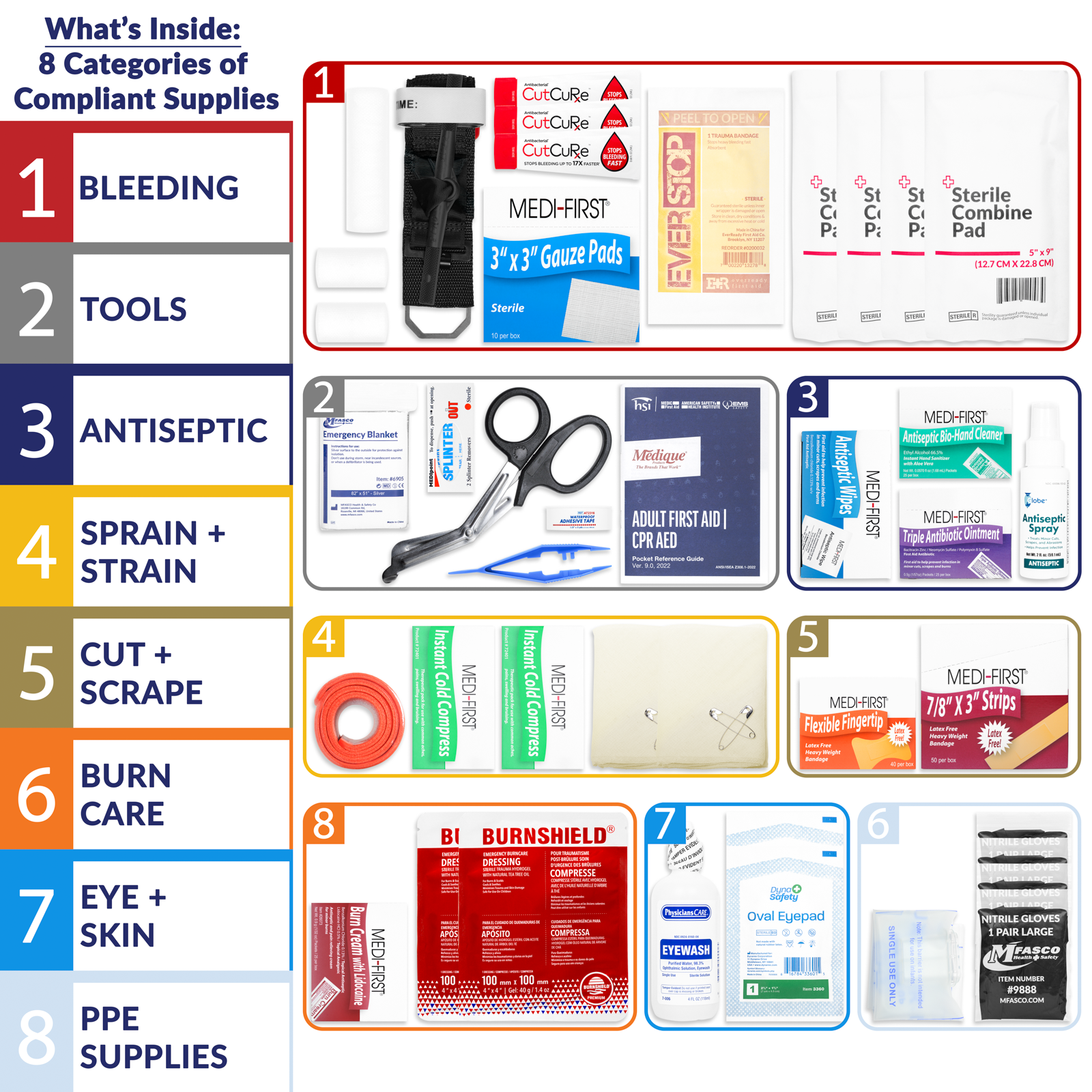 2 Shelf First Aid Kit Osha Fill W/Logo