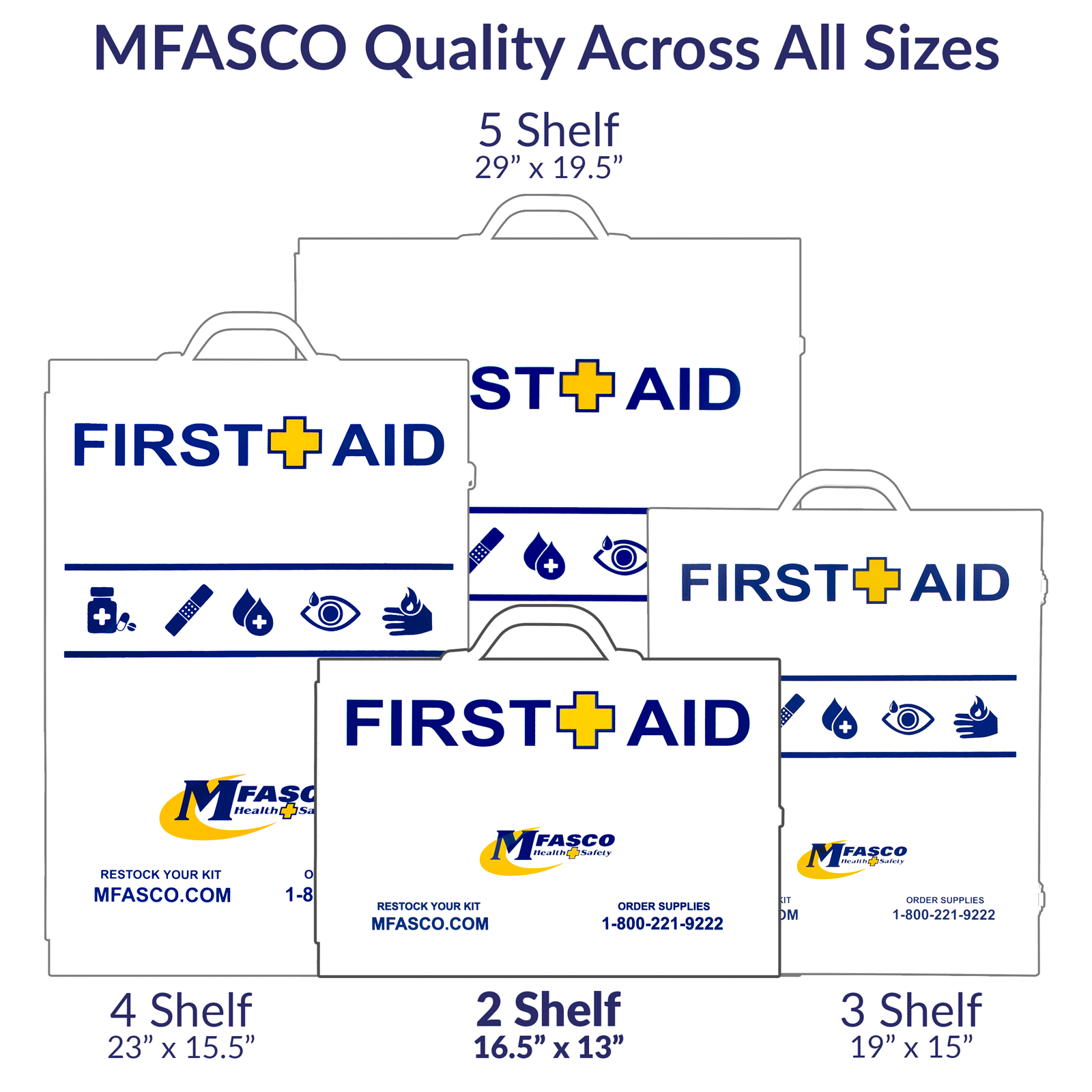 2 Shelf First Aid Kit Osha Fill W/Logo