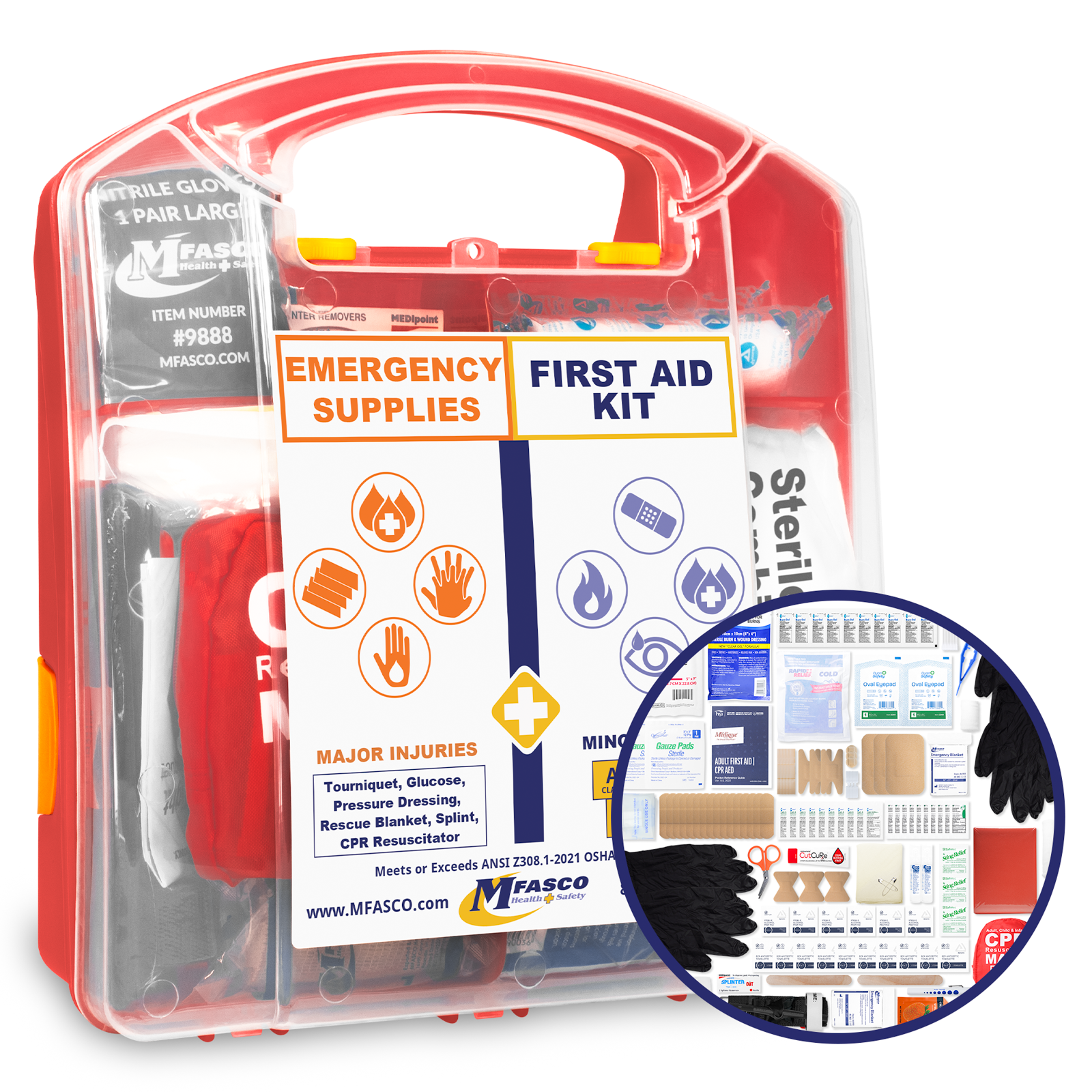 Emergency First Aid Kit Combo Plastic Case