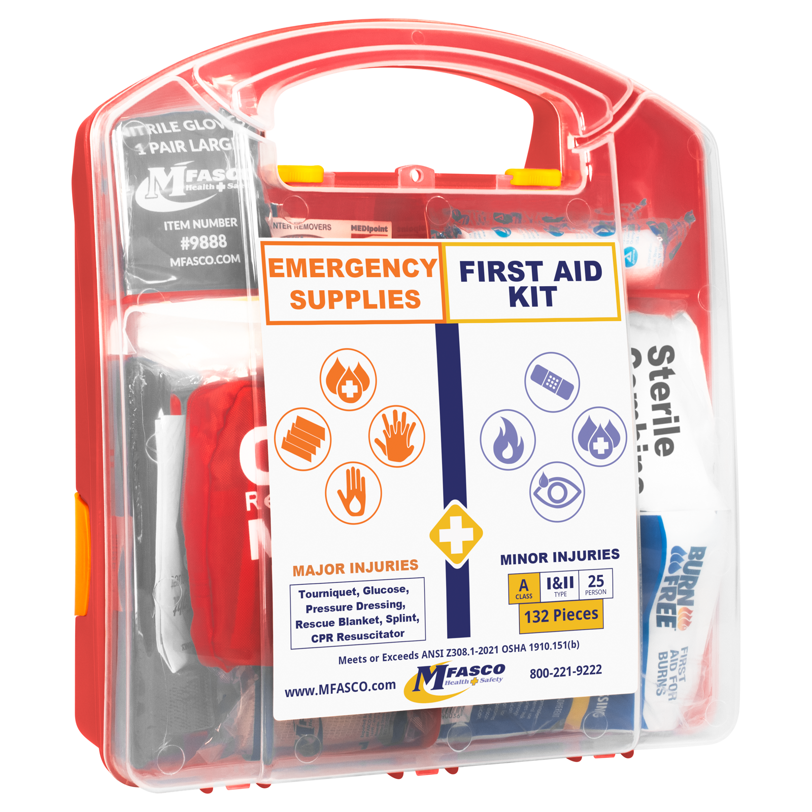 Emergency First Aid Kit Combo Plastic Case