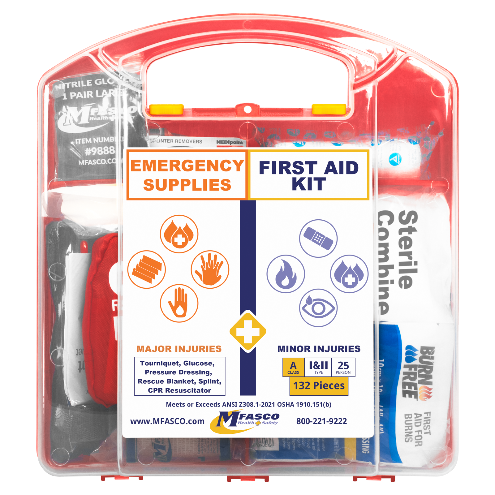 Emergency First Aid Kit Combo Plastic Case