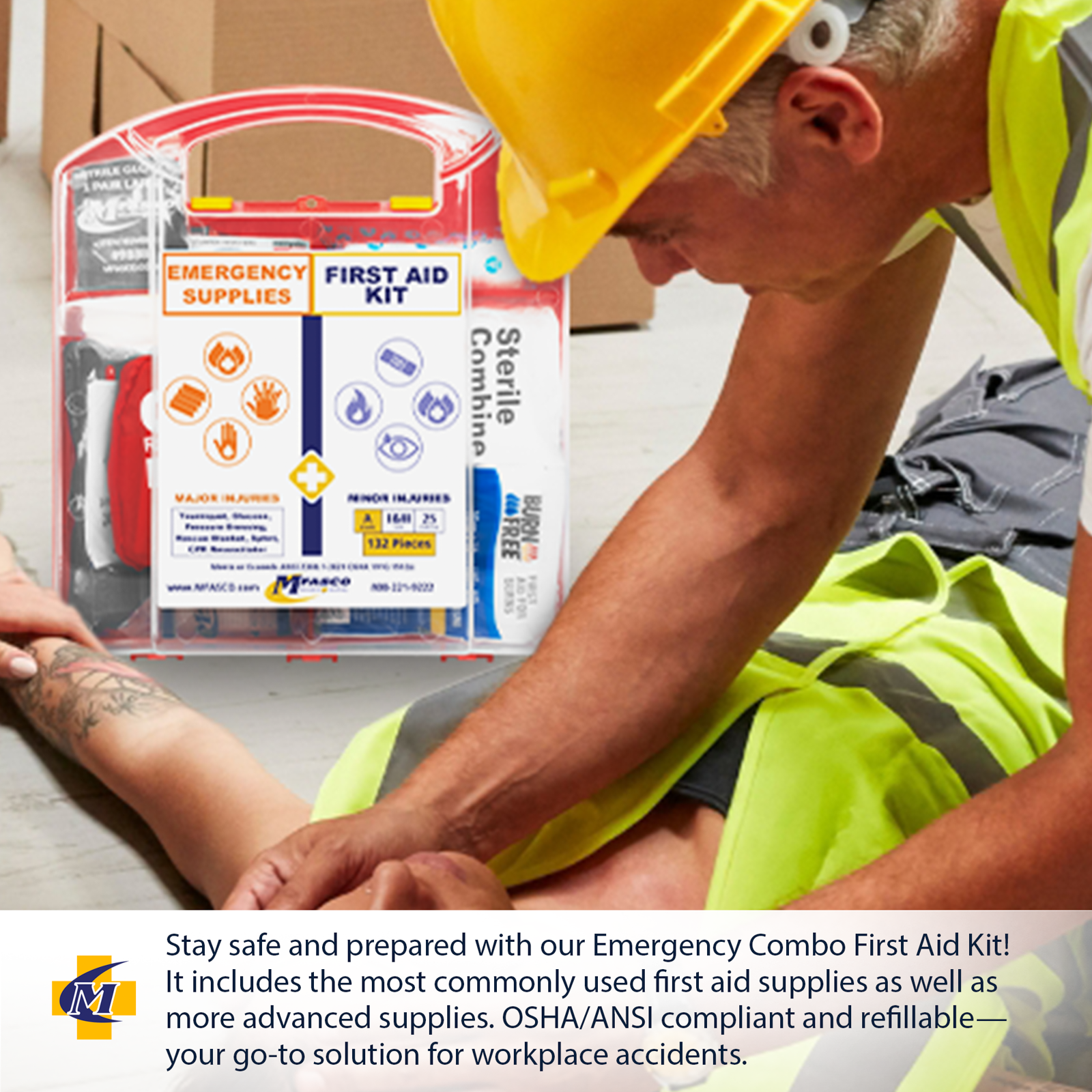 Emergency First Aid Kit Combo Plastic Case