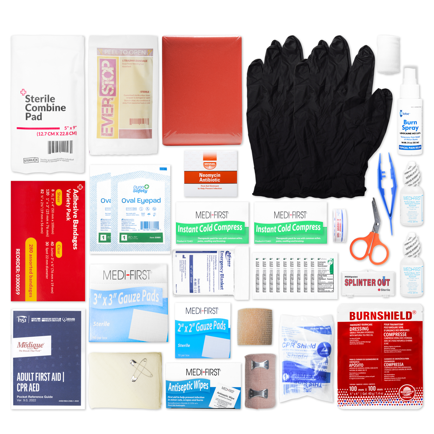 Complete First Aid Kit Refill 2 Shelf OSHA Class A Essentials 388 Piece