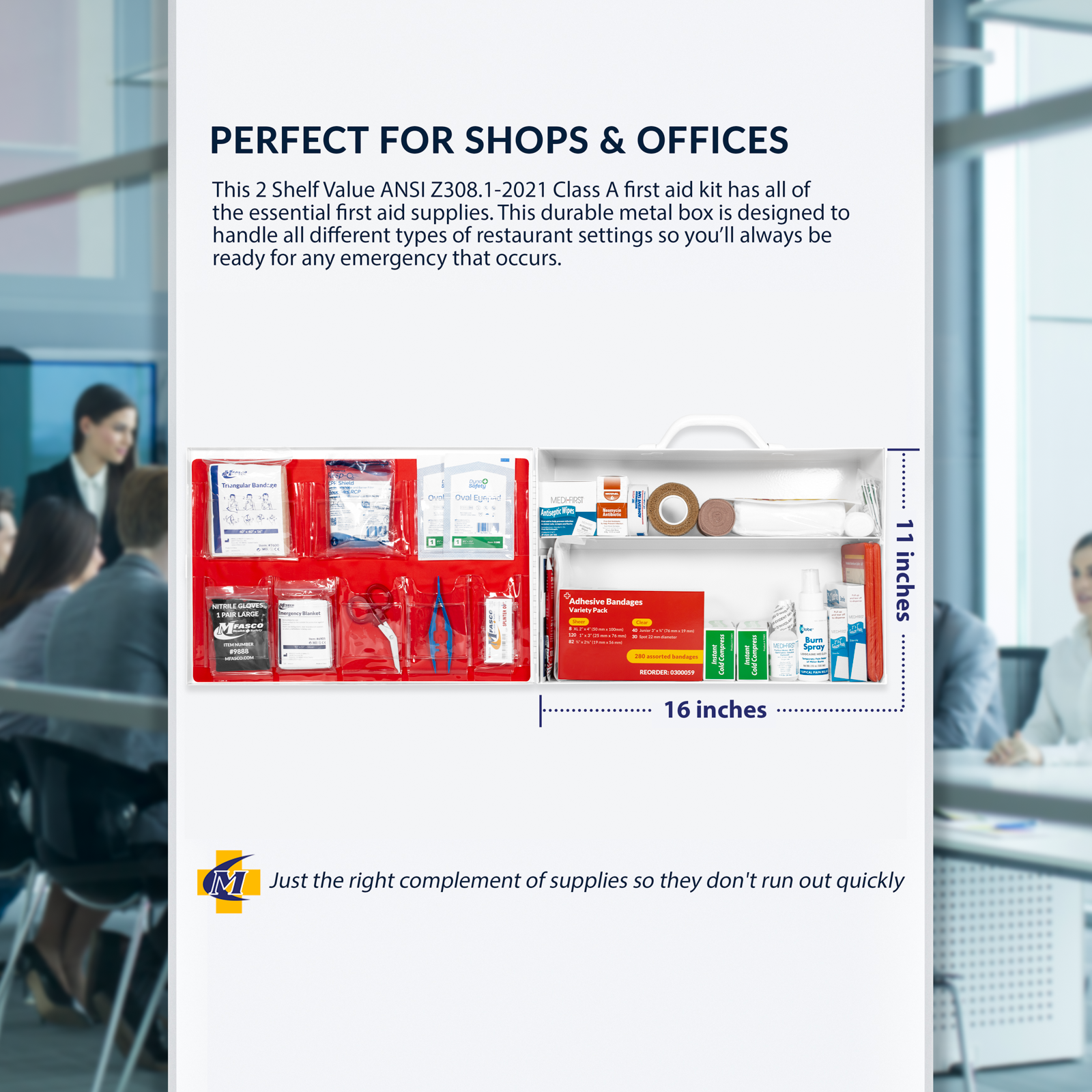 Value First Aid Kit Complete OSHA Class A 2 Shelf